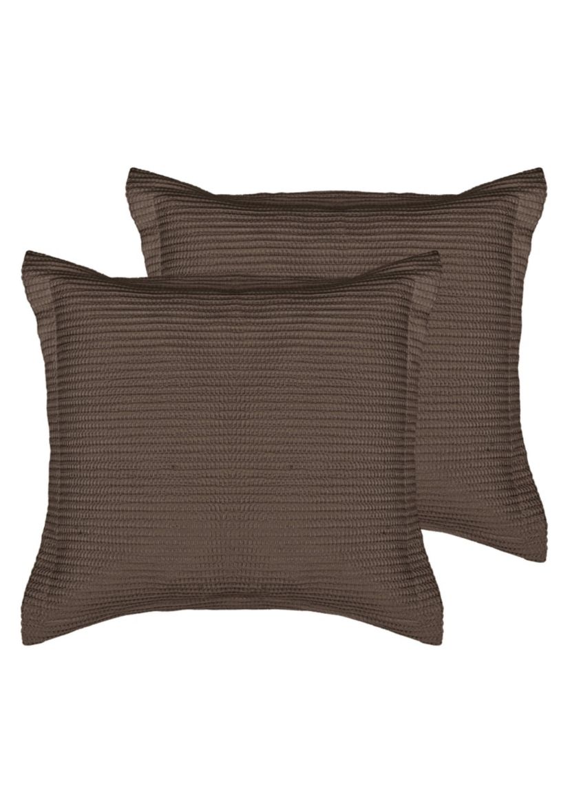Cloud Waffle Cocoa  Euro Sham set of 2