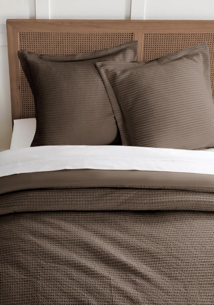 Cloud Waffle Cocoa  Euro Sham set of 2
