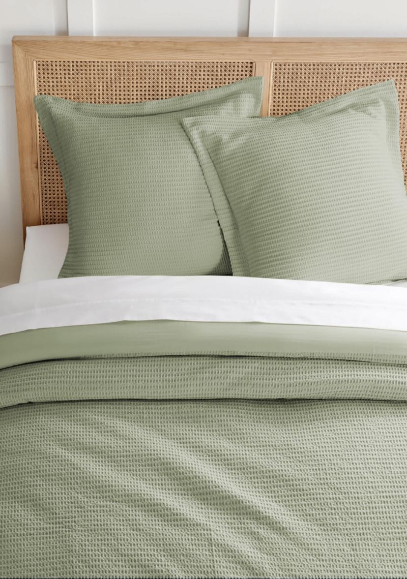 Cloud Waffle Desert Sage  Euro Sham set of 2