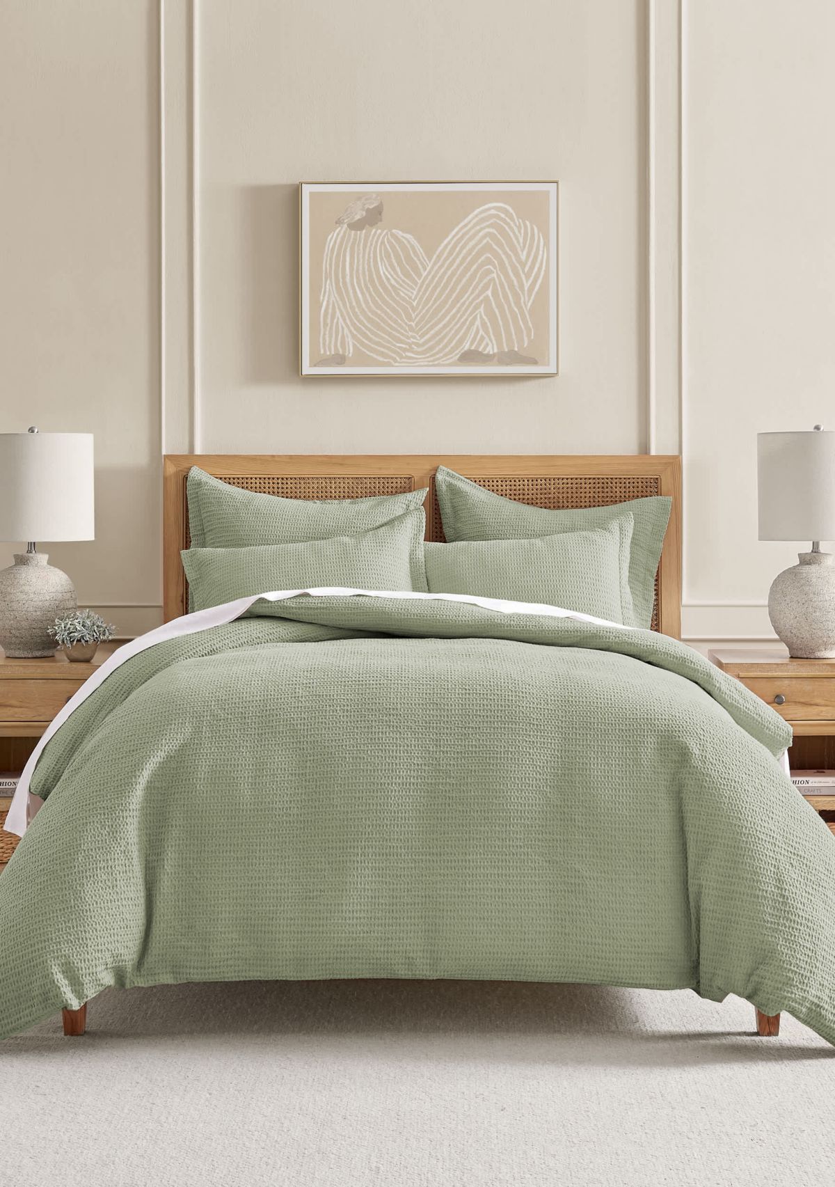 Cloud Waffle Desert Sage  Euro Sham set of 2