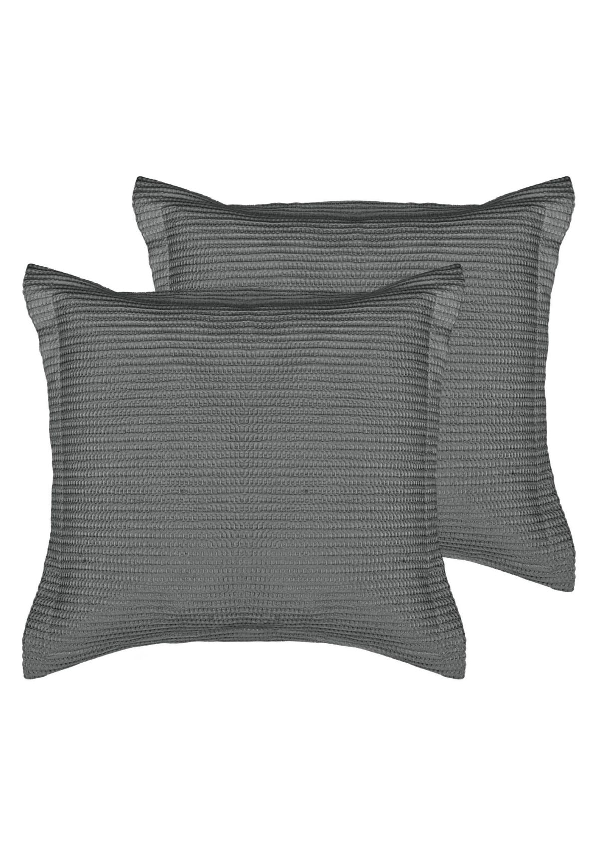 Cloud Waffle Charcoal  Euro Sham set of 2