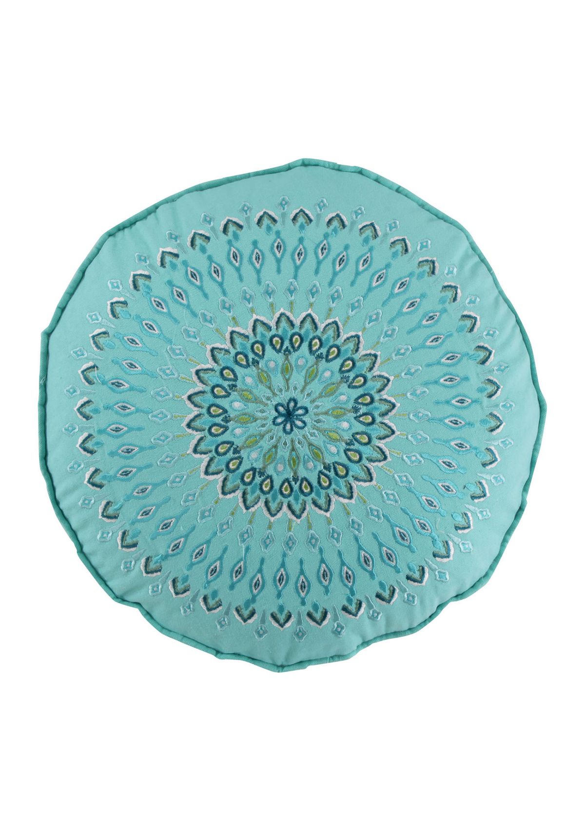Mirage Teal Round Pillow