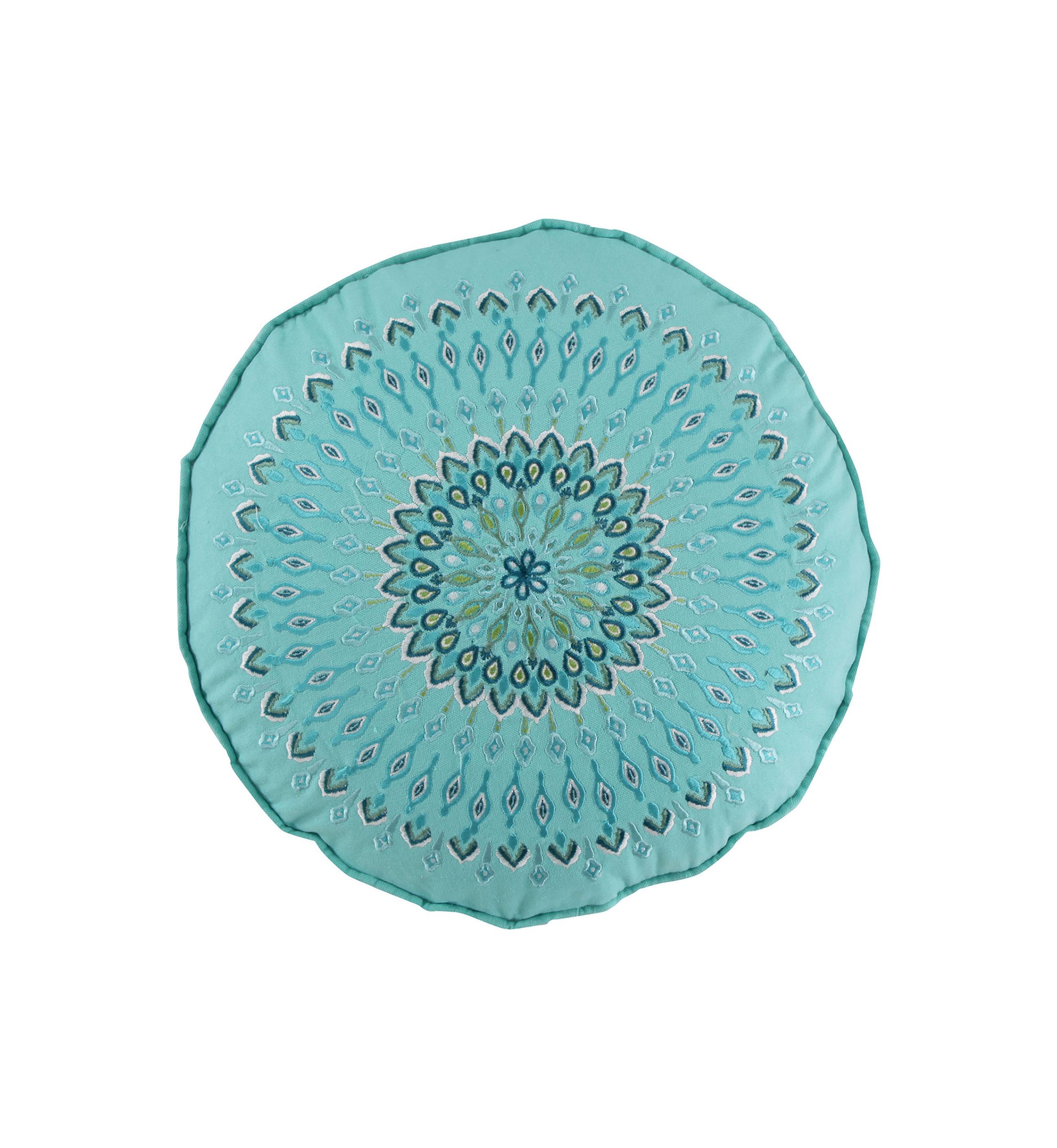 Mirage Teal Round Pillow