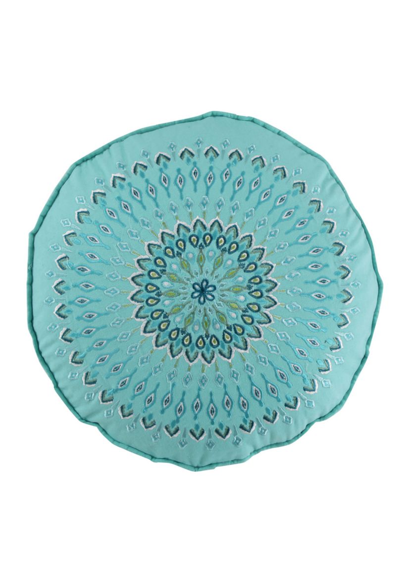 Mirage Teal Round Pillow