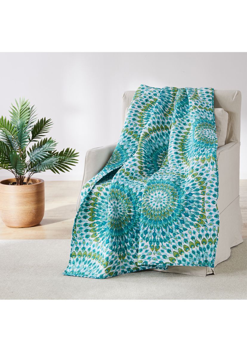 Mirage Teal Quilted Throw