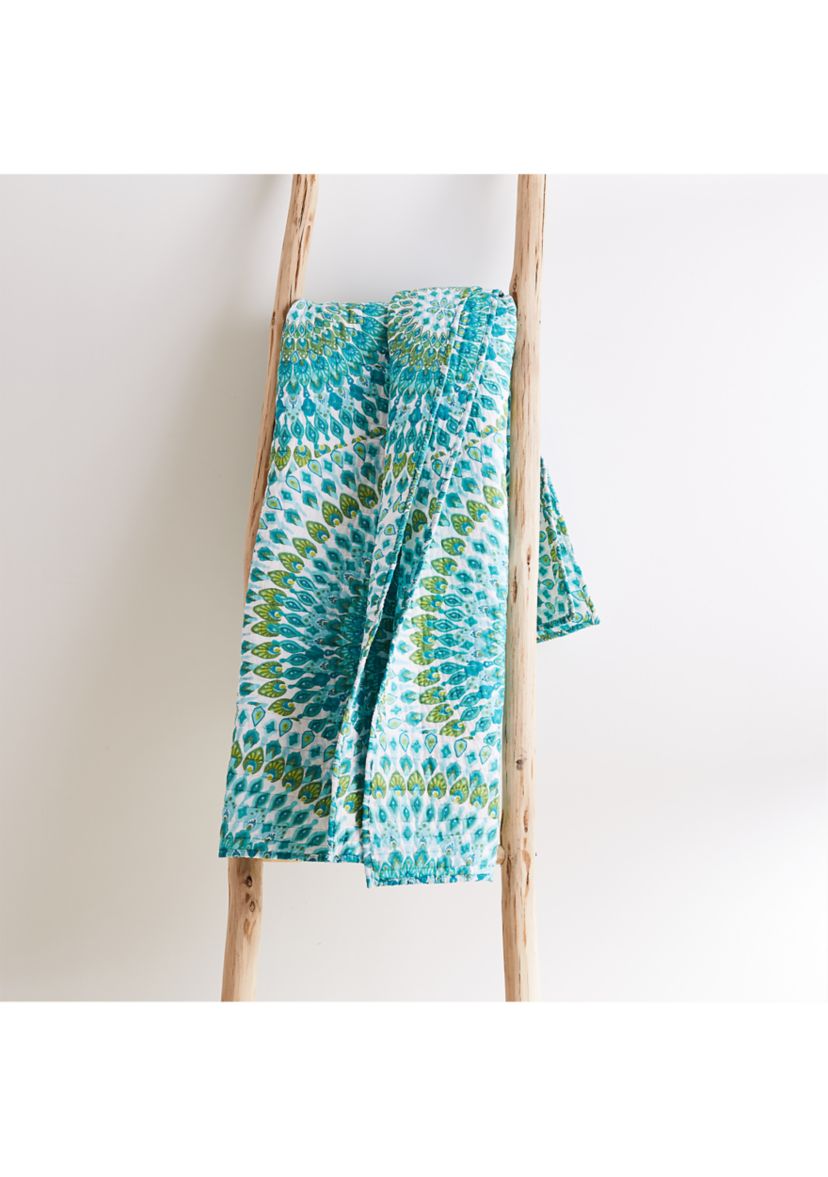 Mirage Teal Quilted Throw