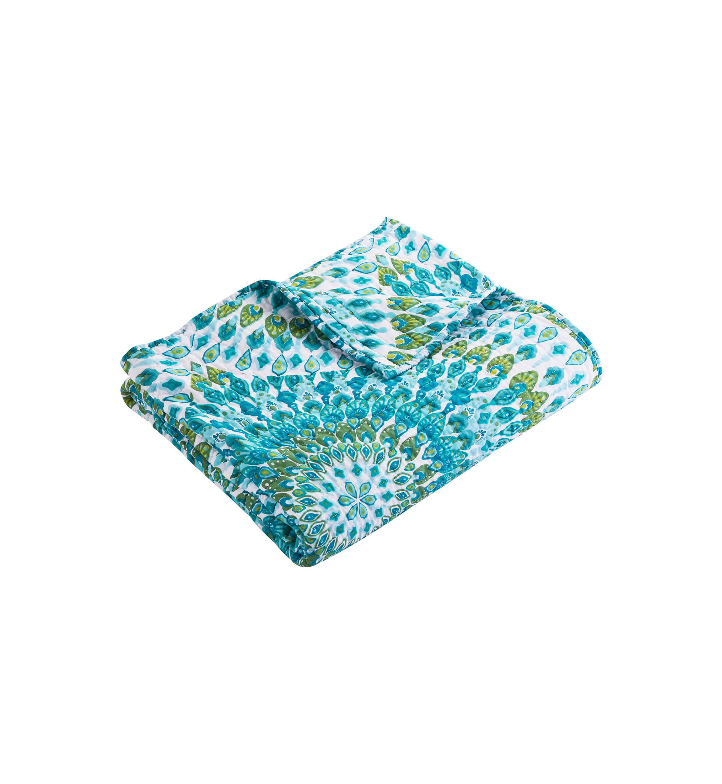 Mirage Teal Quilted Throw