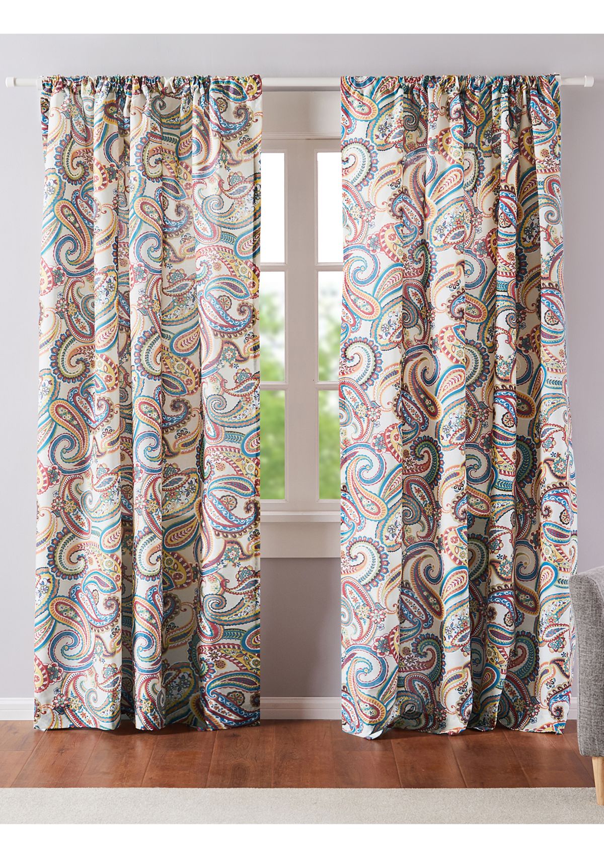  Alyssa Paisley Drape Panel - Set of 2