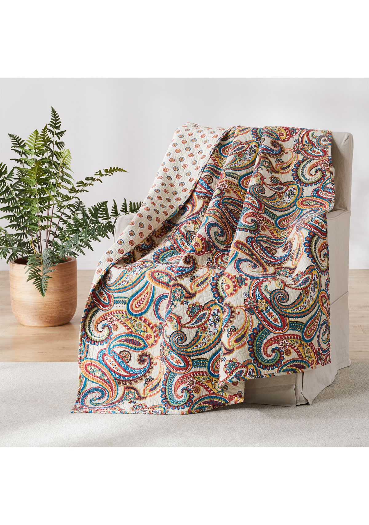 Alyssa Paisley Quilted Throw