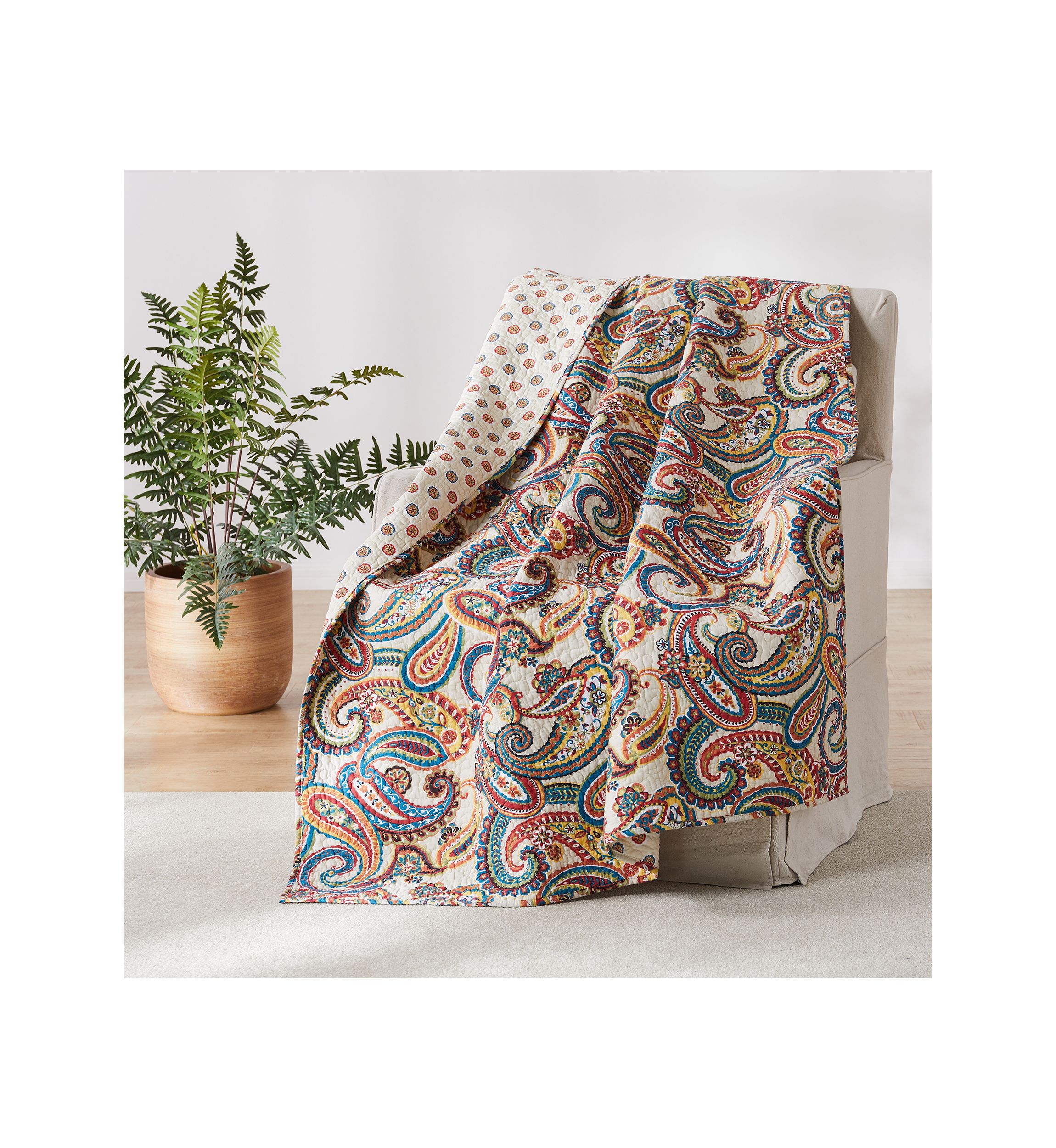 Alyssa Paisley Quilted Throw