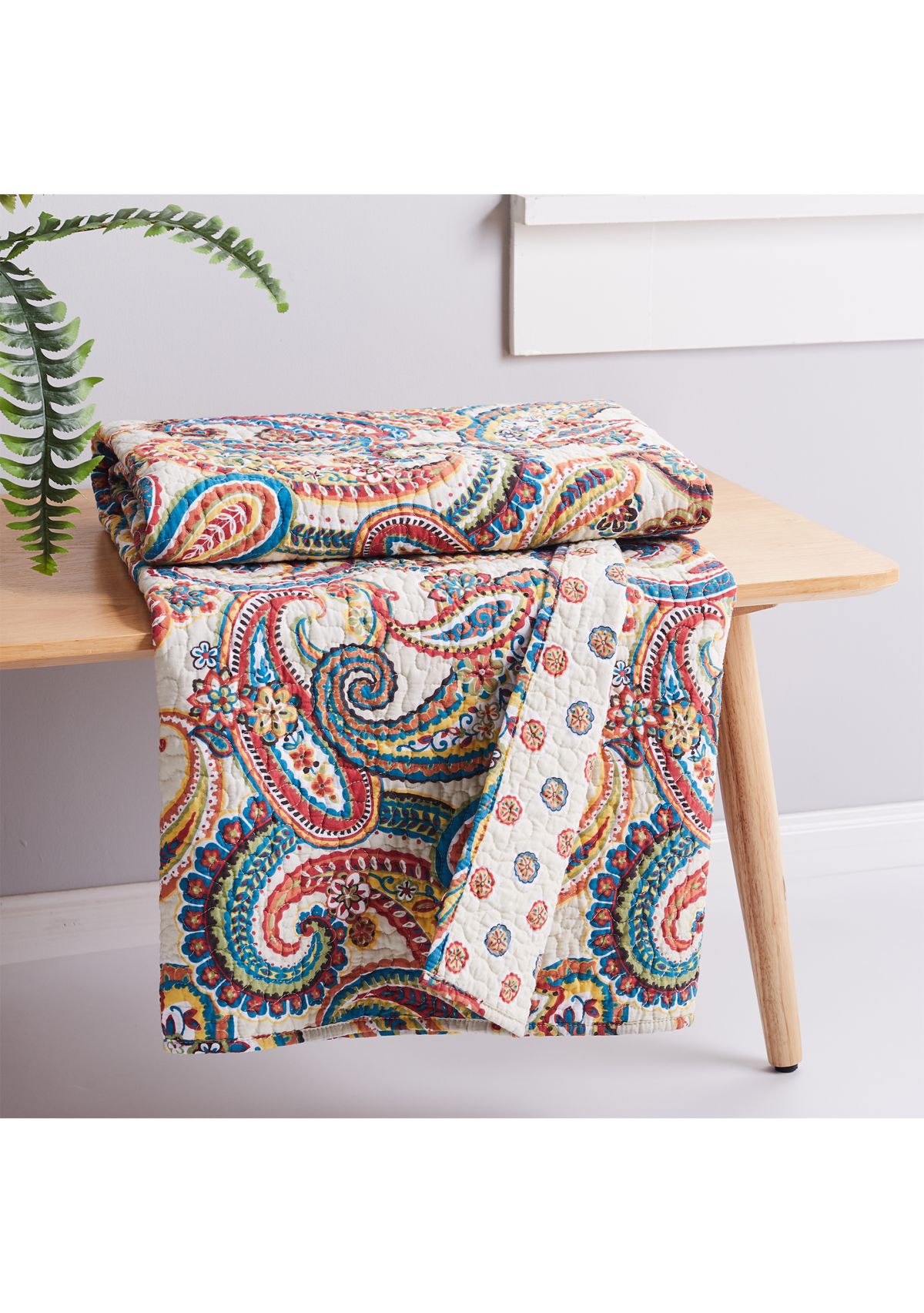 Alyssa Paisley Quilted Throw