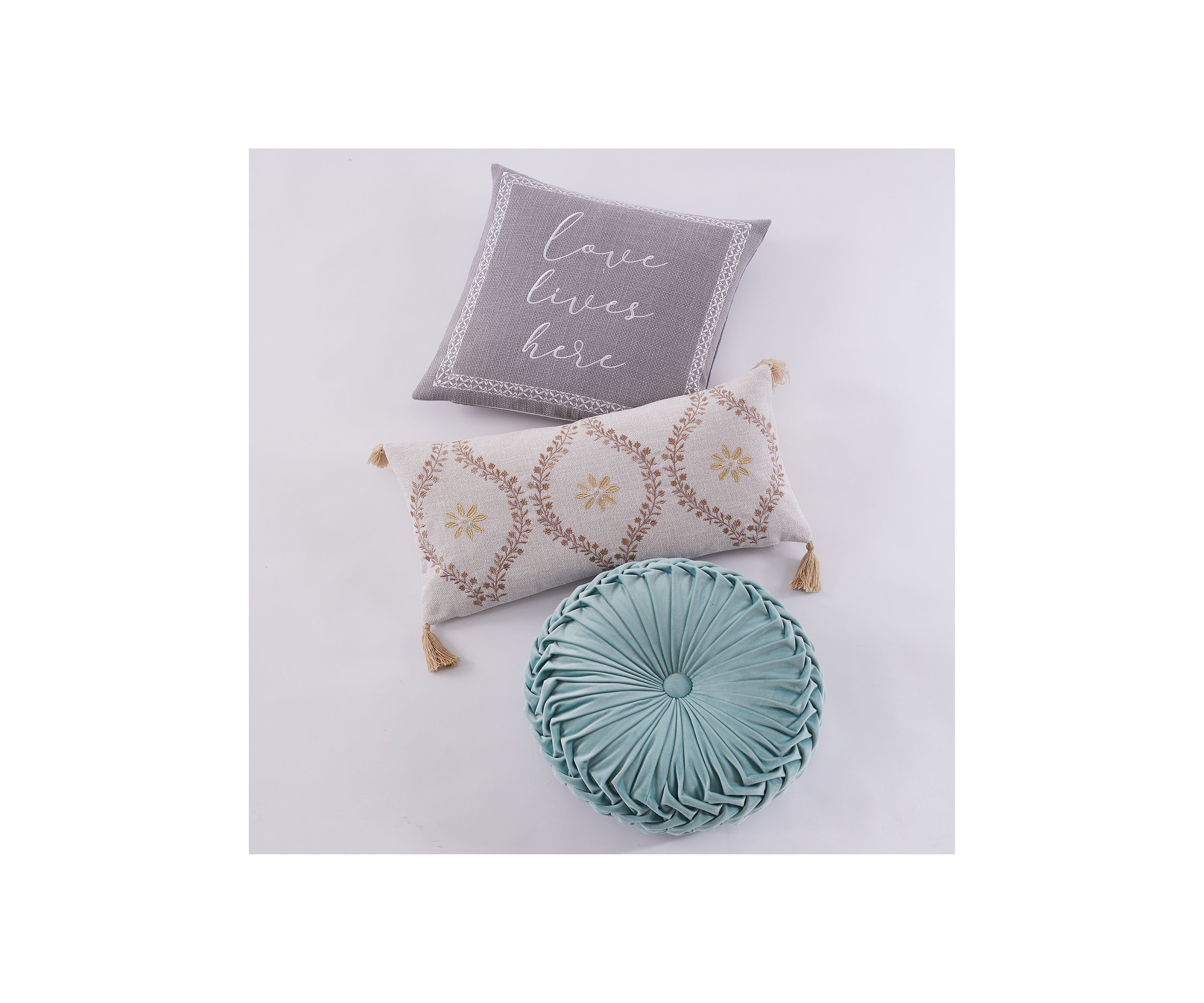 Briar Teal Round Pillow