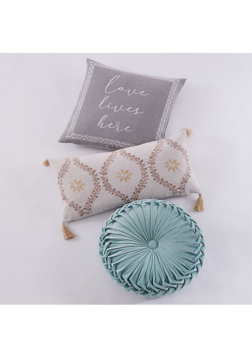 Briar Teal Round Pillow