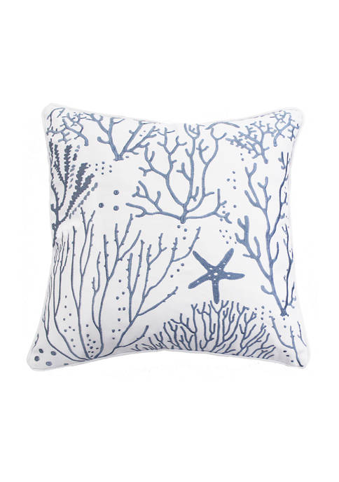 Levtex Home Zuma Beach Coral Embroidered Pillow