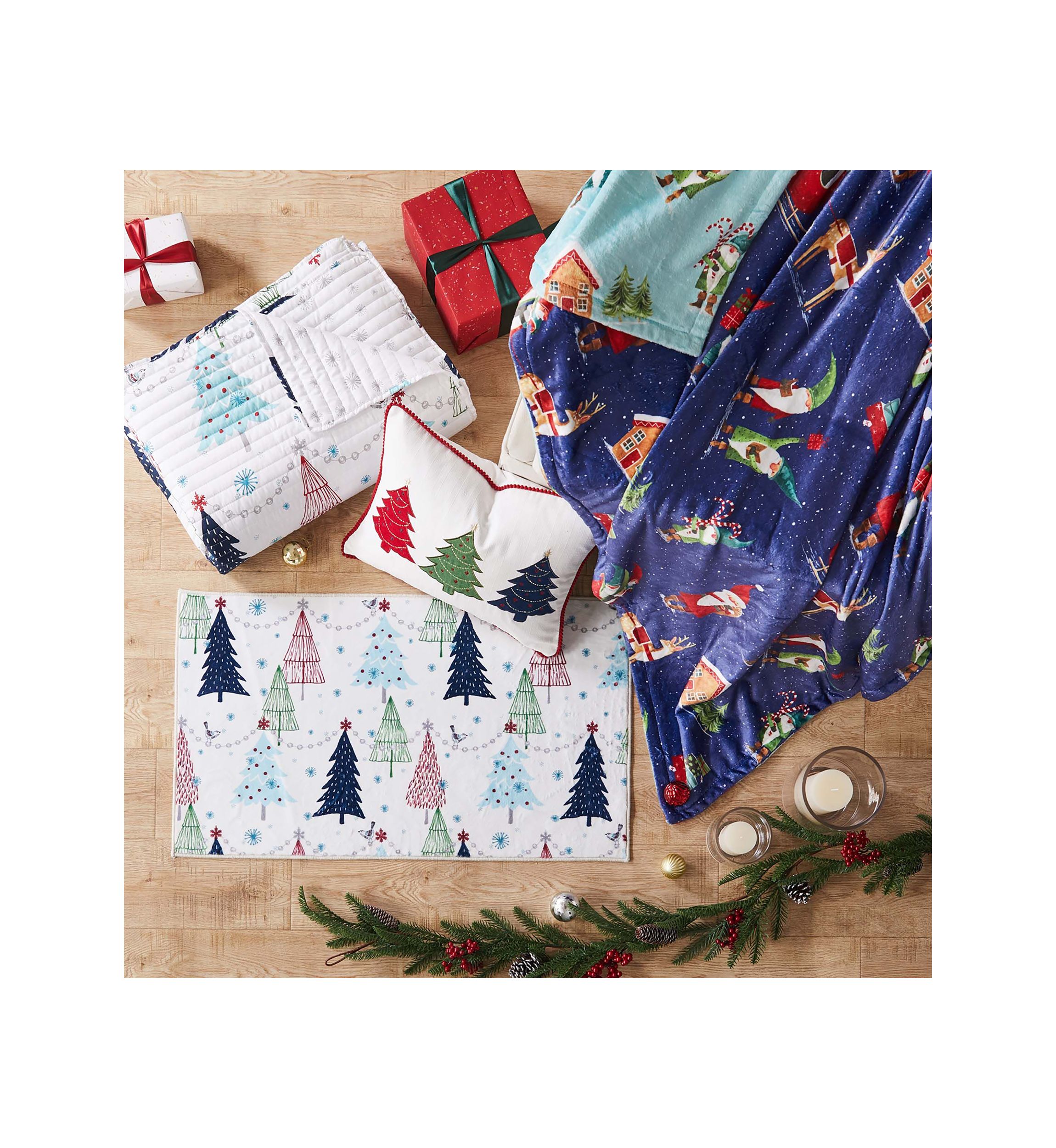 White Pine Festive Trees Pillow 14x18