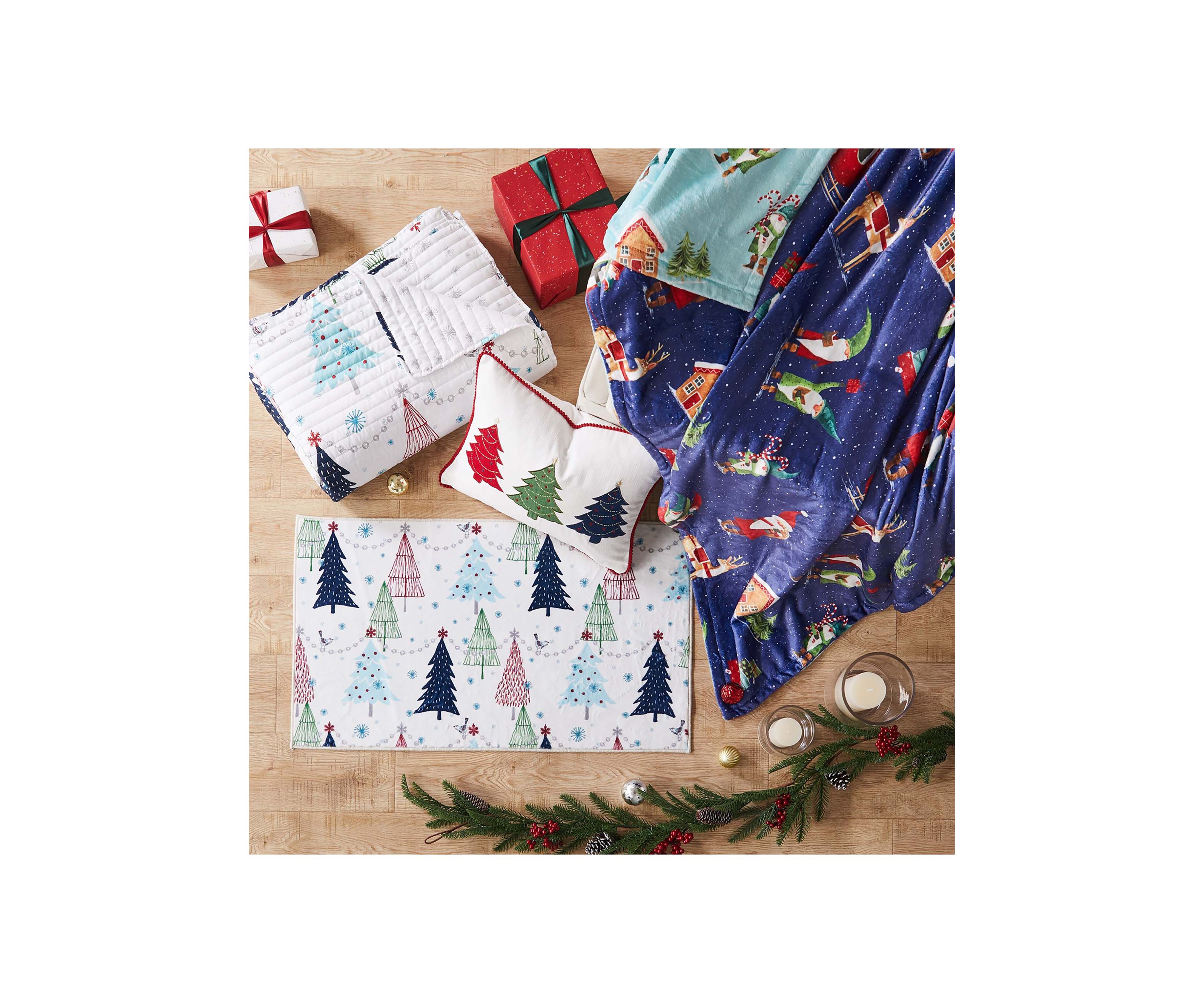 White Pine Festive Trees Pillow 14x18