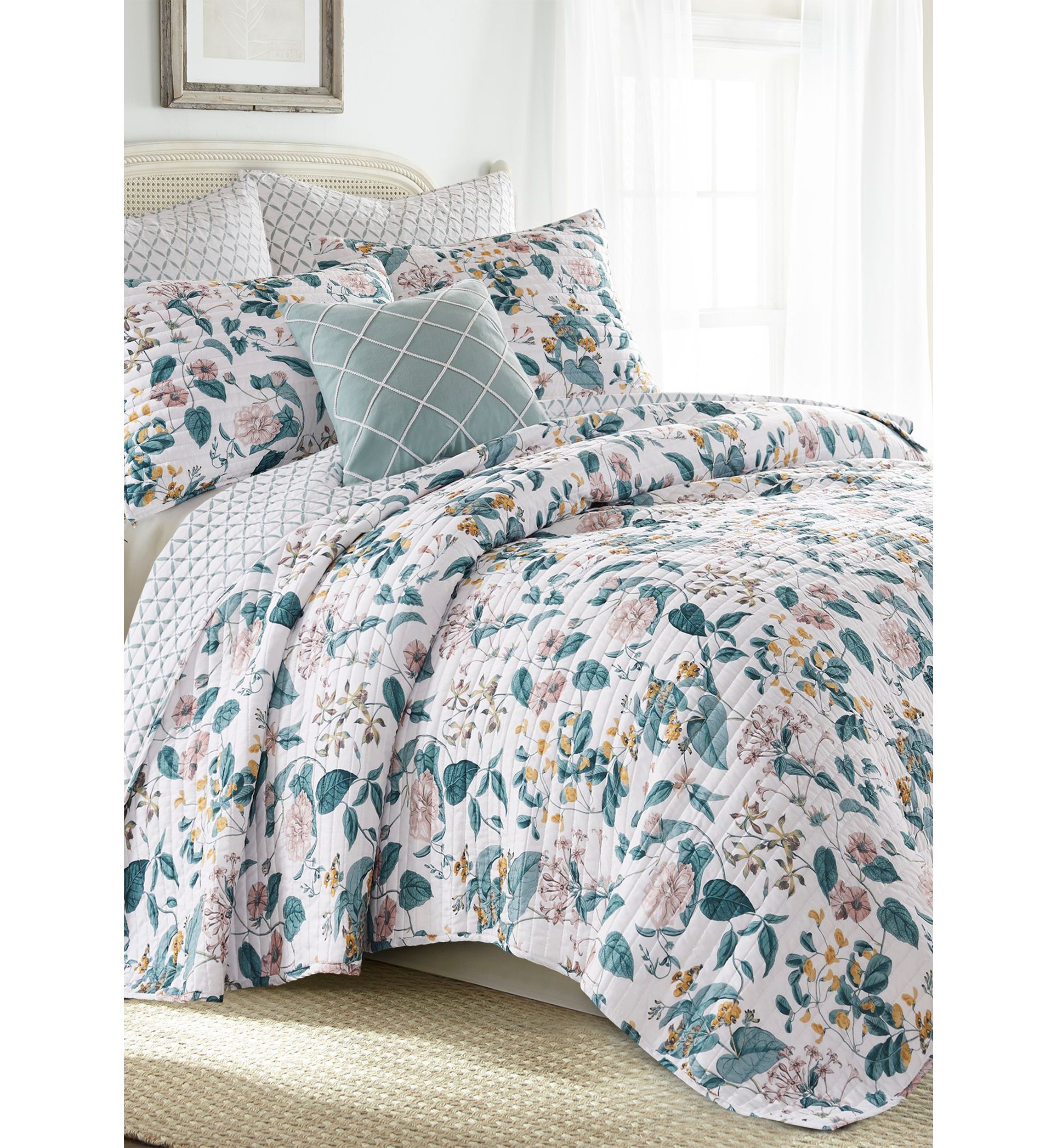 Verity Teal Full/Queen Quilt Set