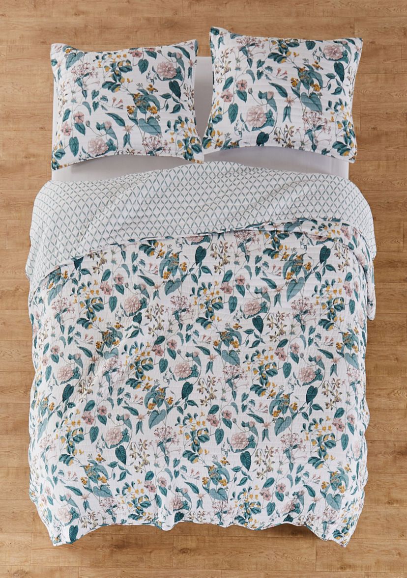 Verity Teal Full/Queen Quilt Set