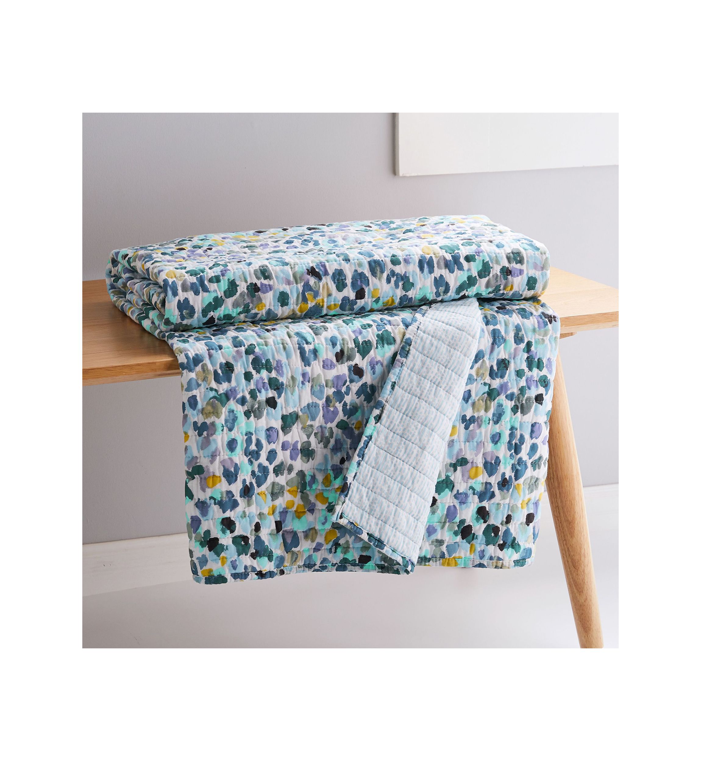 Calico Blue Quilted Throw