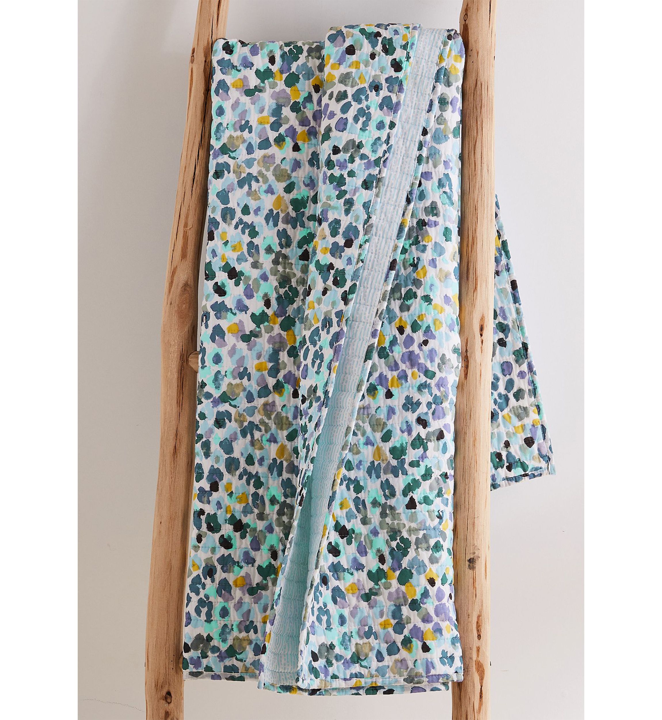 Calico Blue Quilted Throw