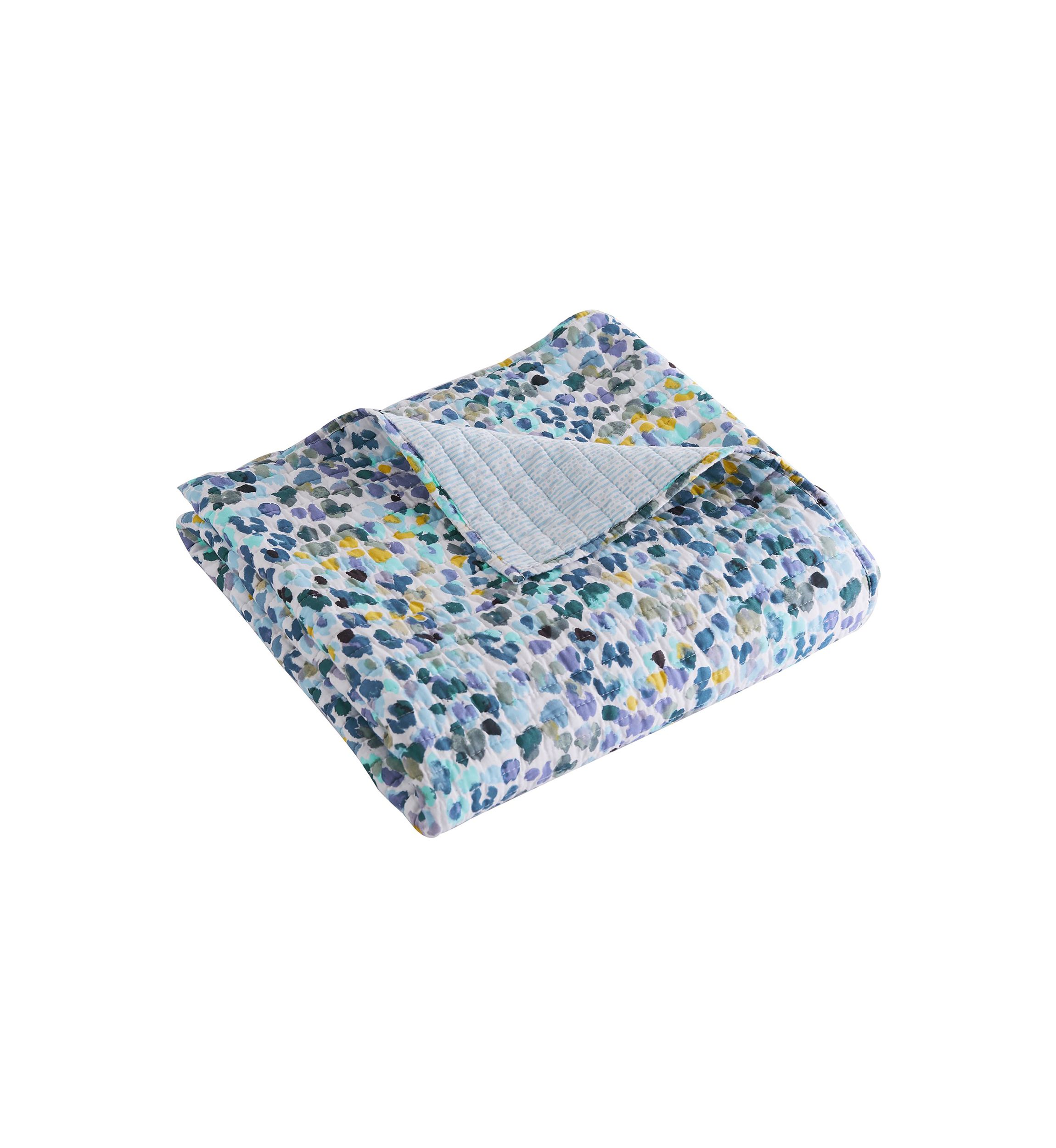 Calico Blue Quilted Throw