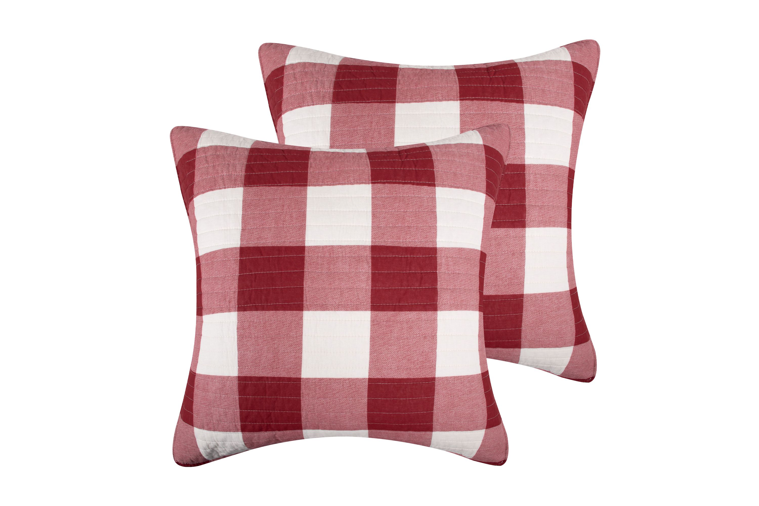 Winter Sleigh Ride Red Euro Sham Set of 2