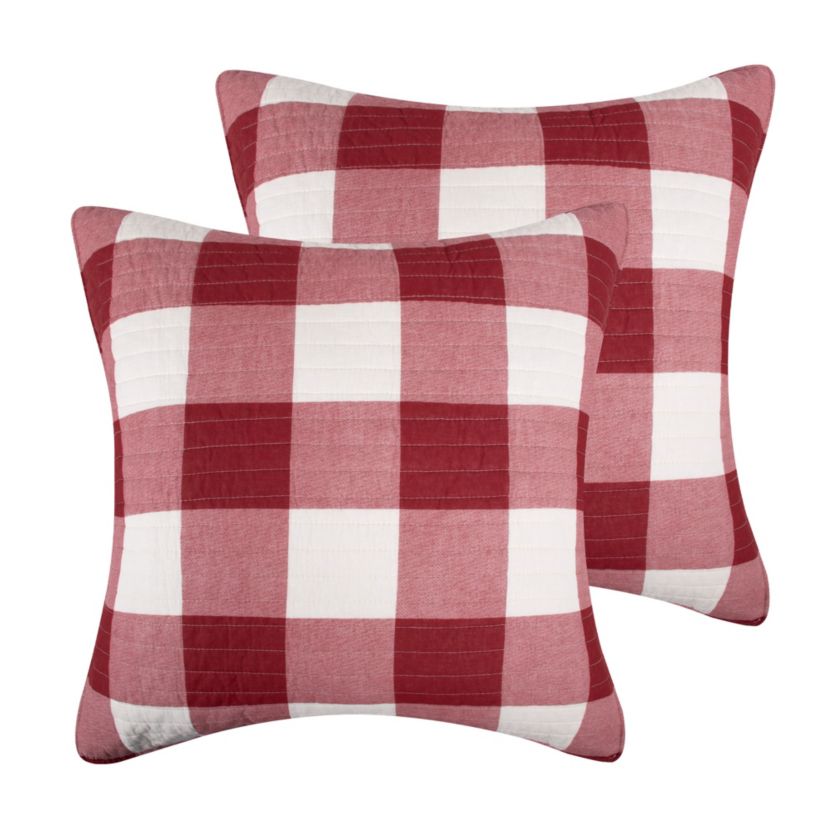 Winter Sleigh Ride Red Euro Sham Set of 2