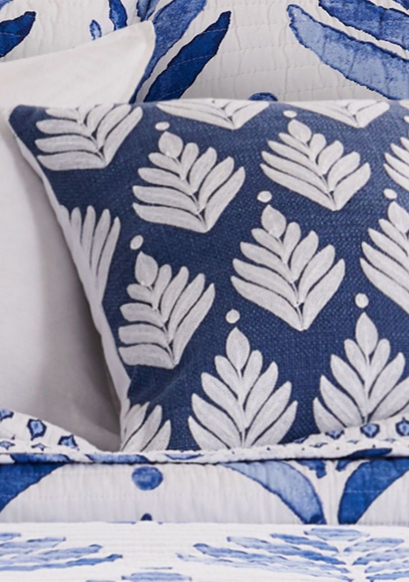 Vintage Blossom Leaves Pillow
