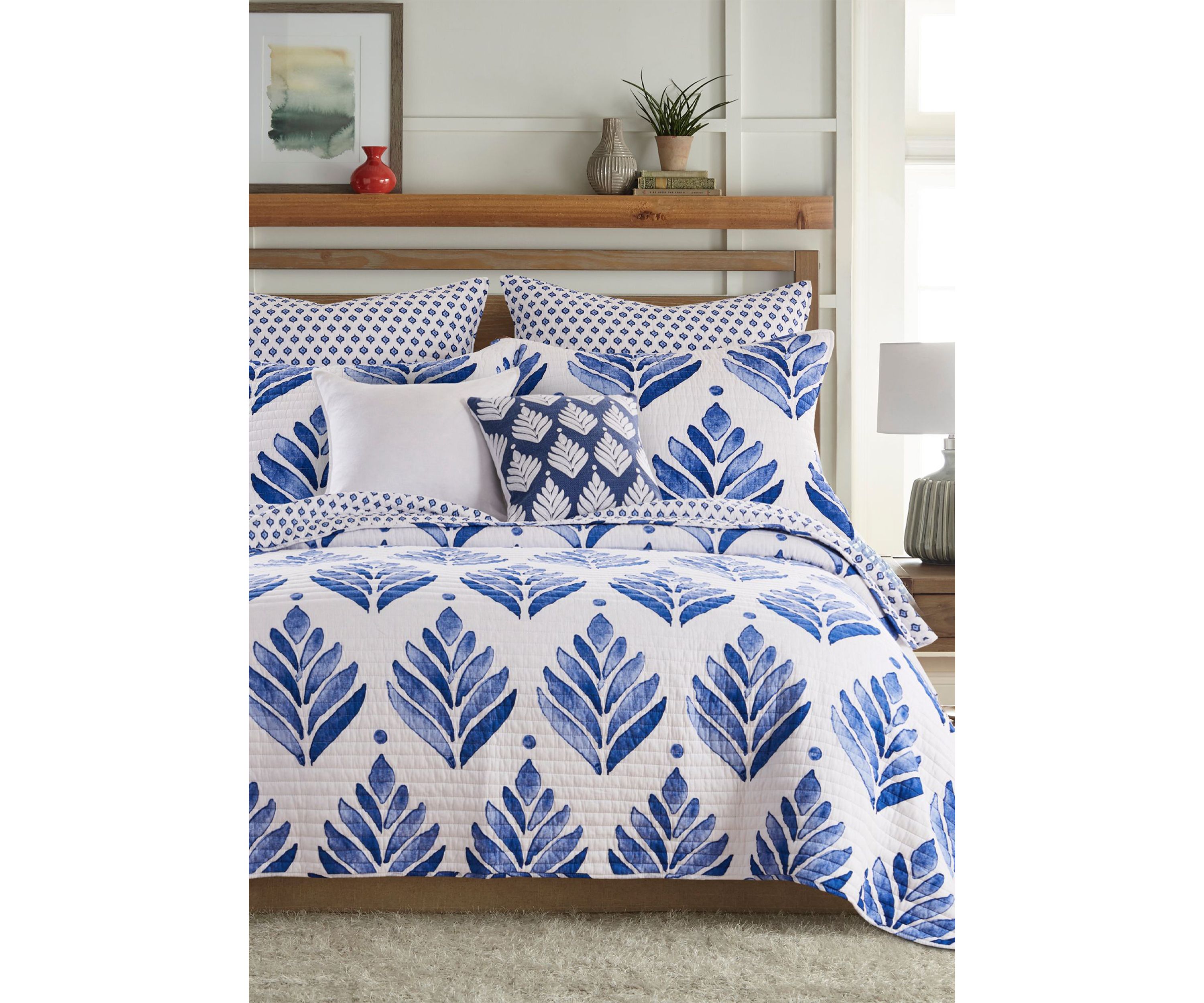 Vintage Blossom Leaves Pillow