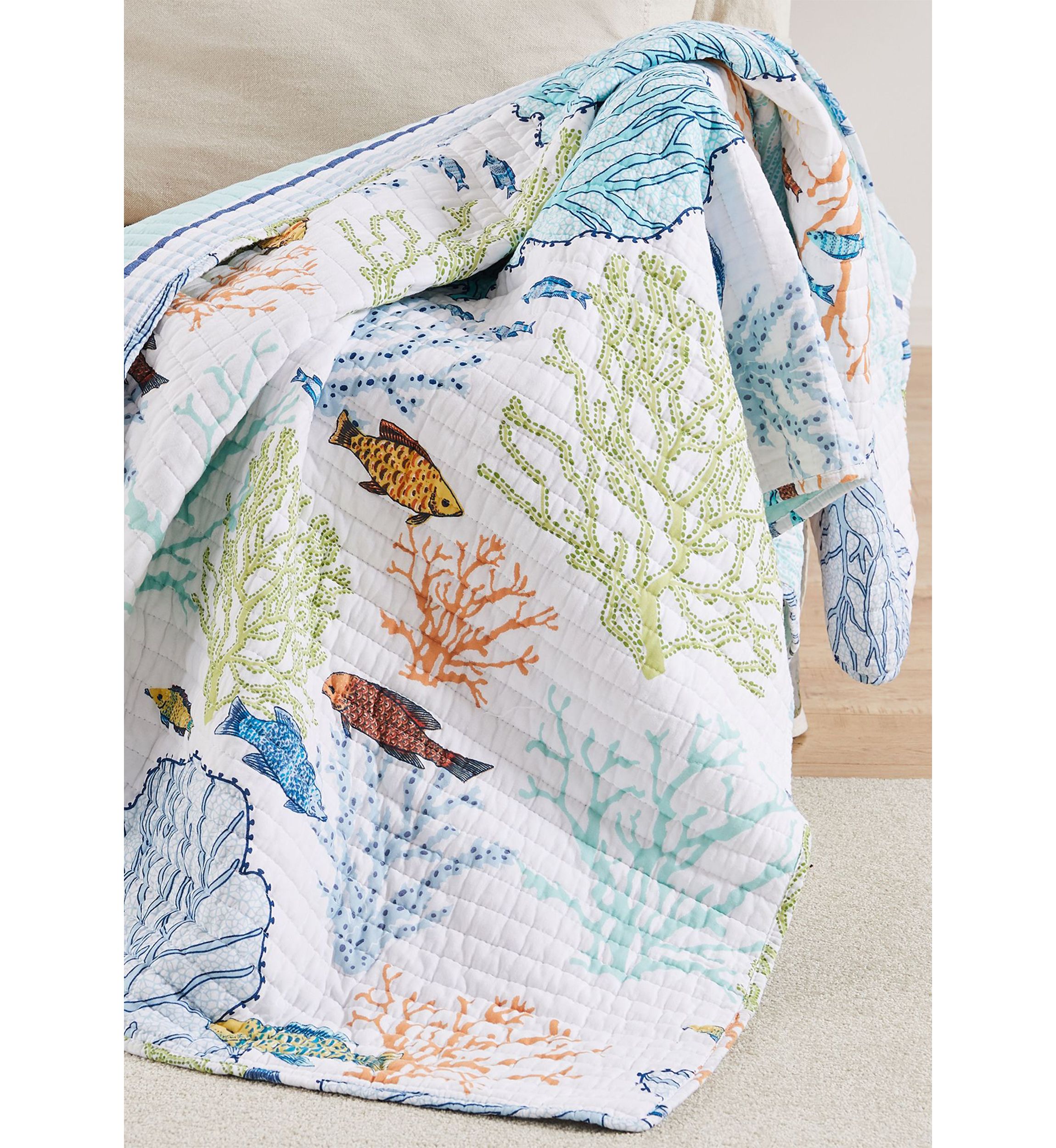 Deep Sea Multicolor Quilted Throw
