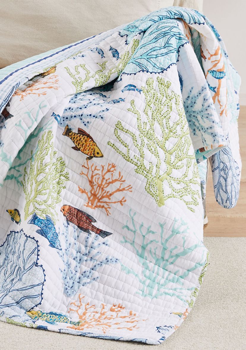Deep Sea Multicolor Quilted Throw