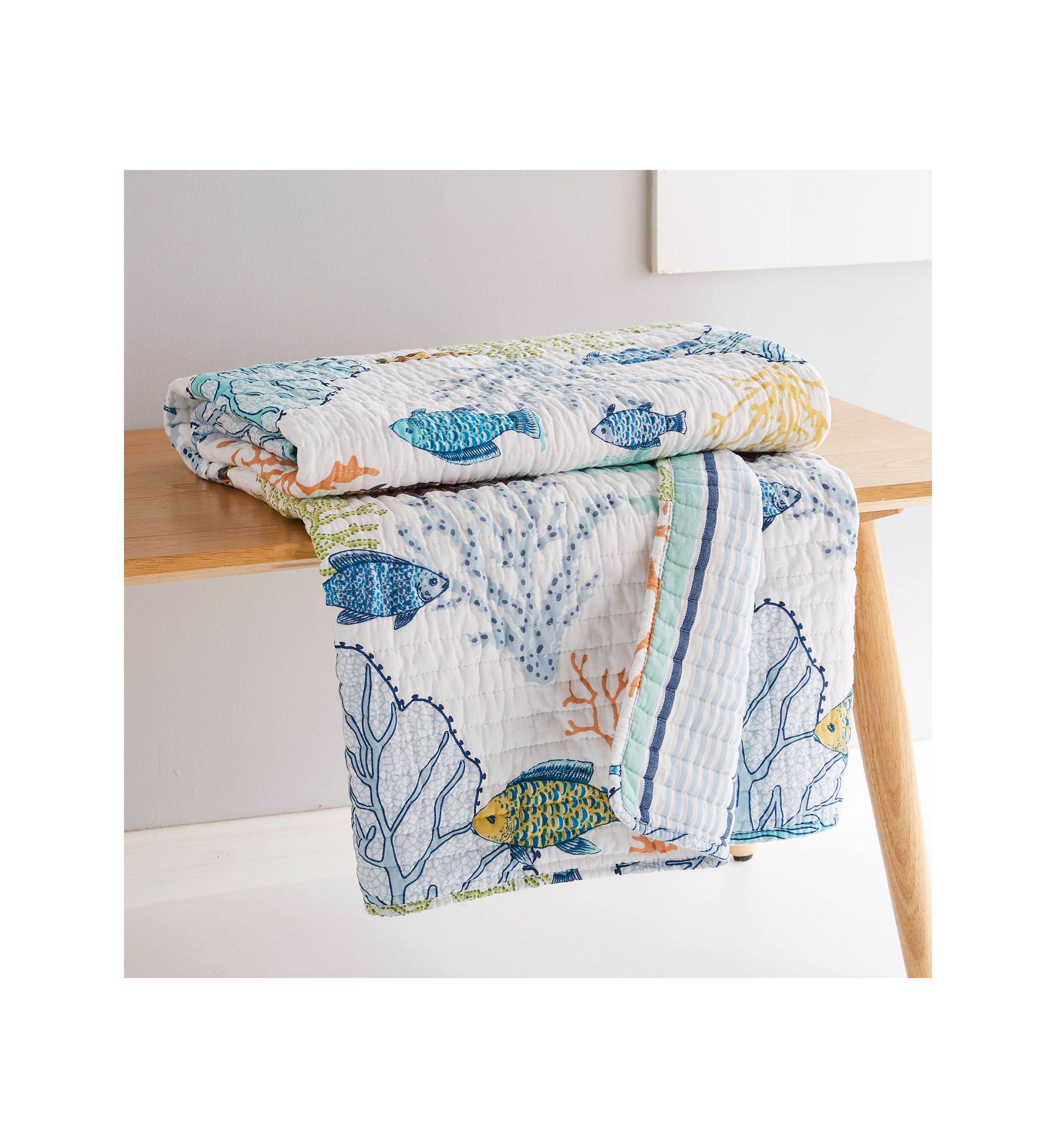 Deep Sea Multicolor Quilted Throw