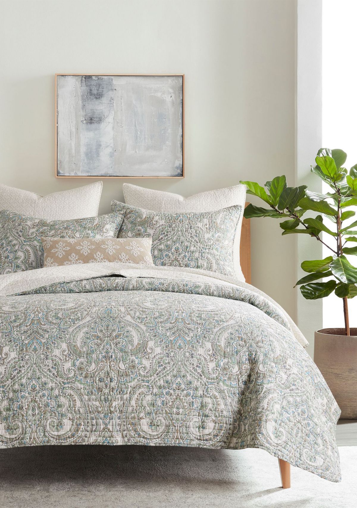 Assisi Mint Twin Quilt Set