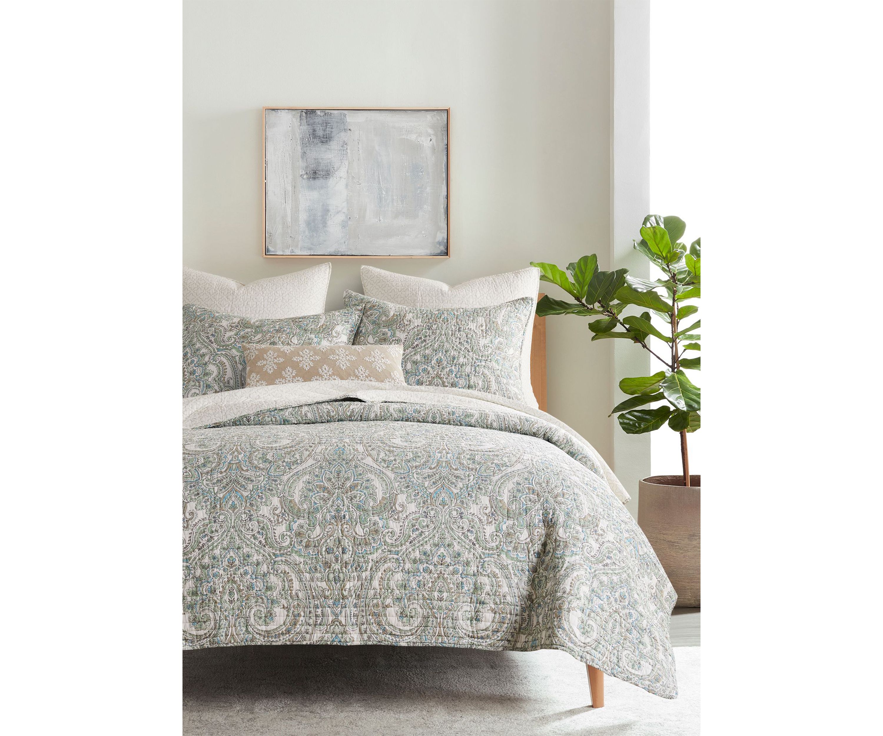 Assisi Mint Twin Quilt Set
