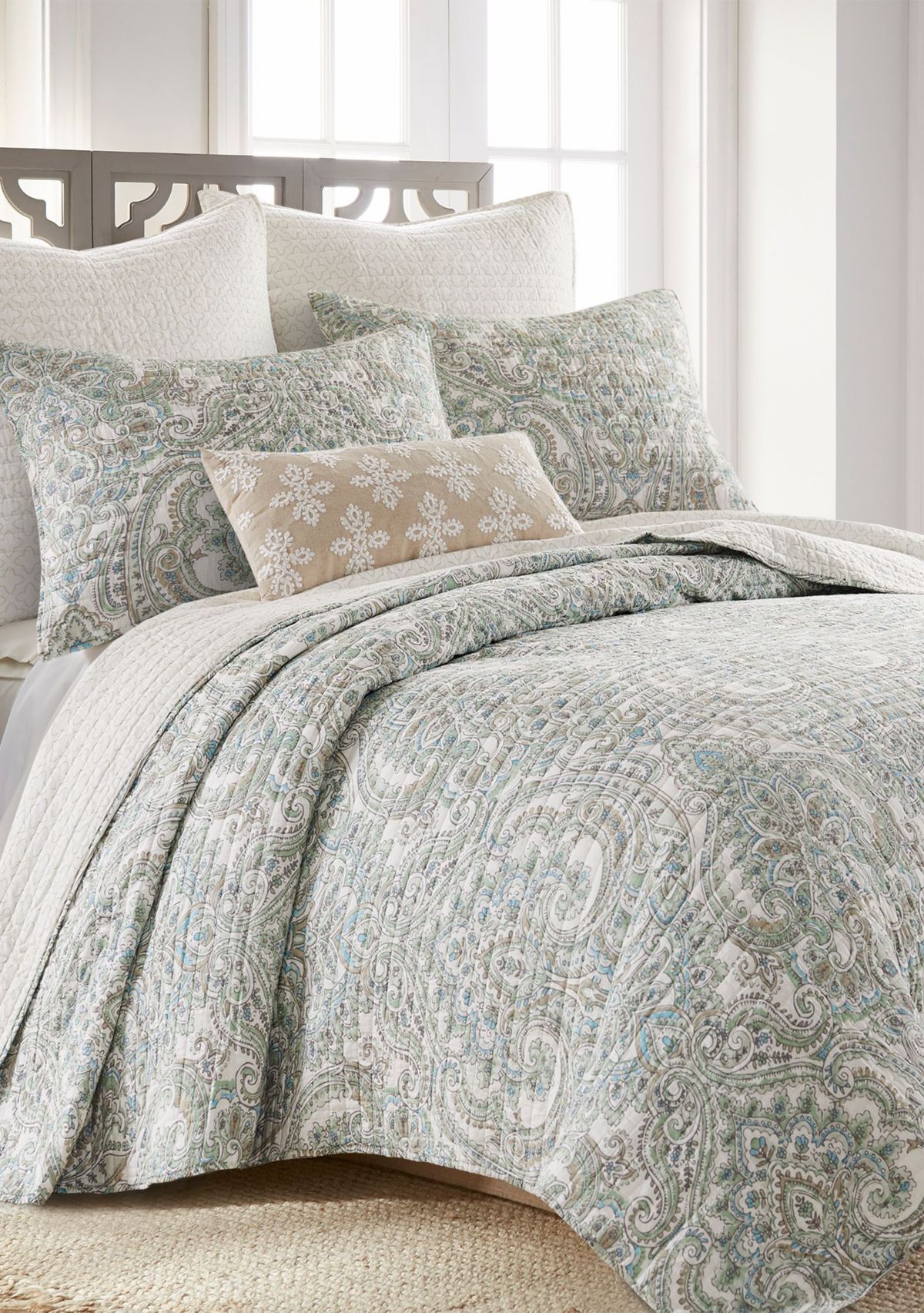 Assisi Mint Twin Quilt Set