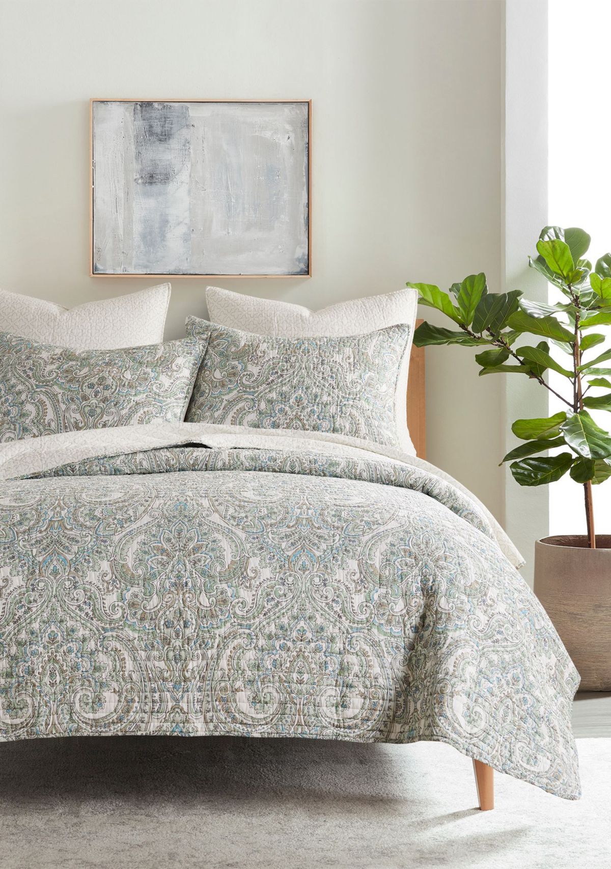 Assisi Mint Twin Quilt Set