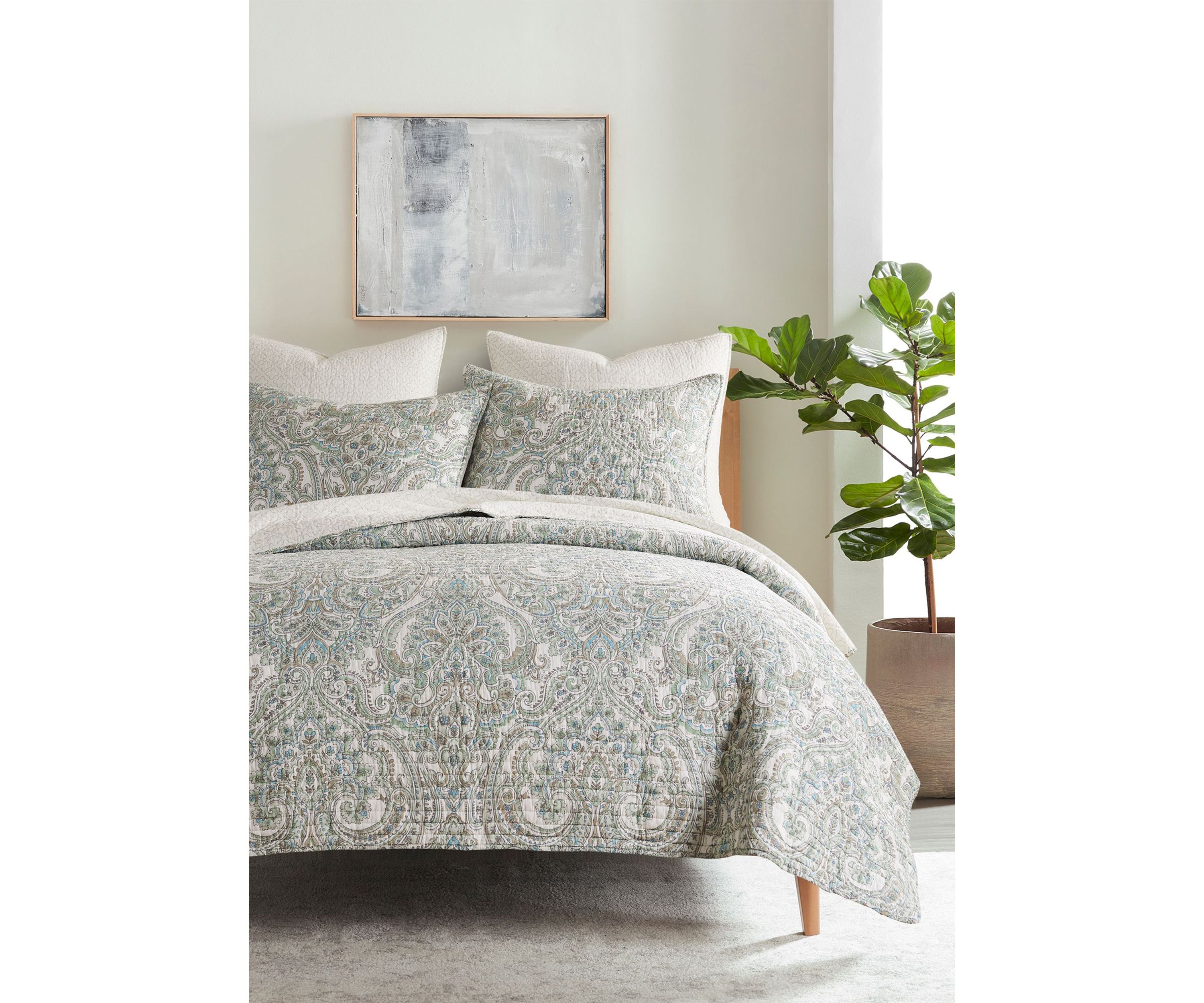 Assisi Mint Twin Quilt Set