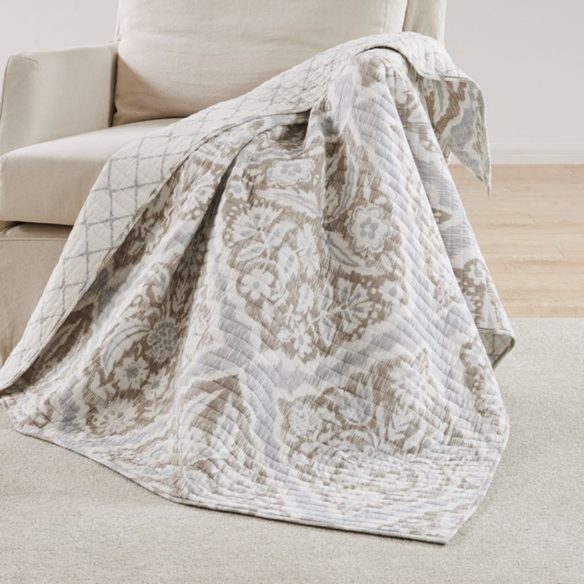 Becker Taupe Quilted Throw