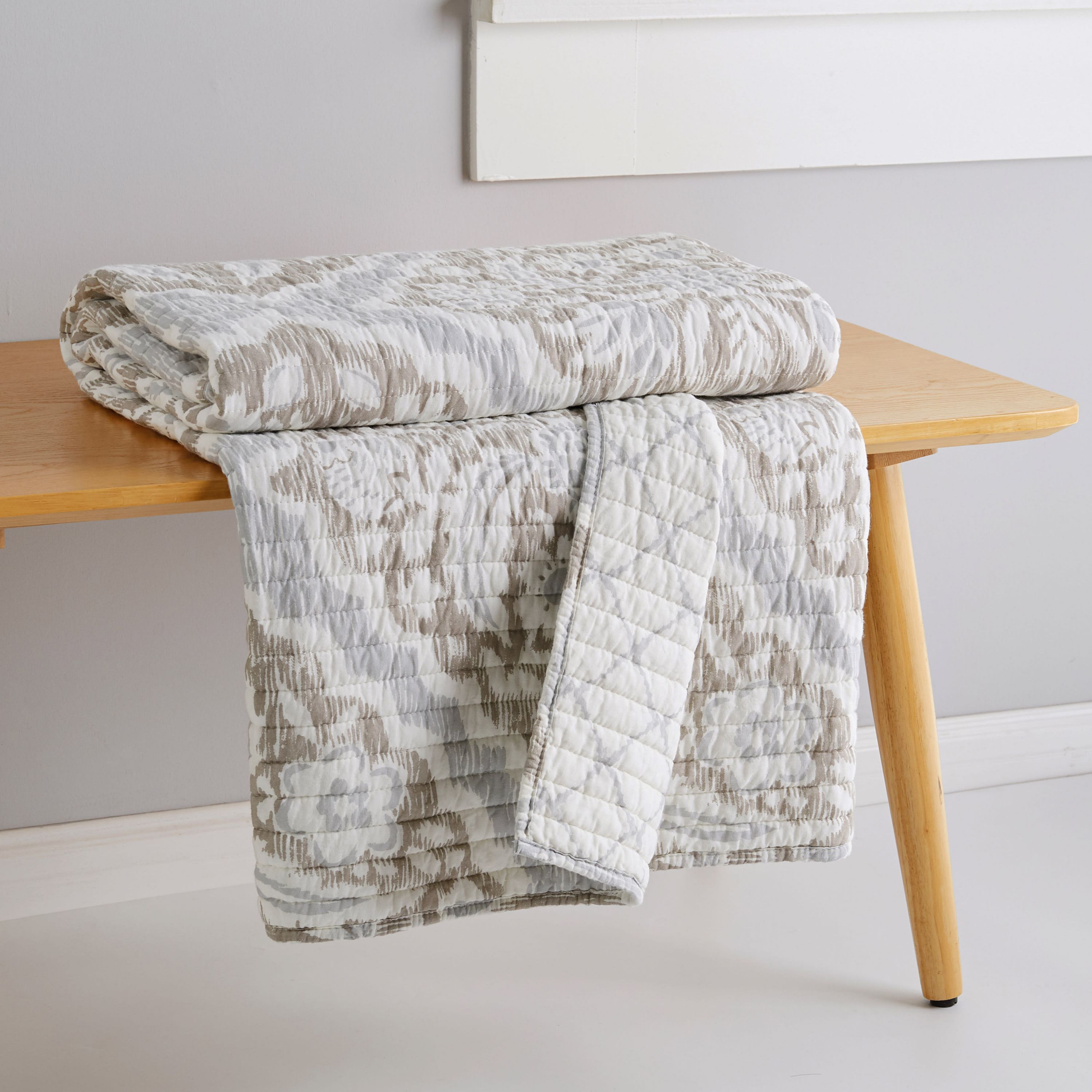 Becker Taupe Quilted Throw