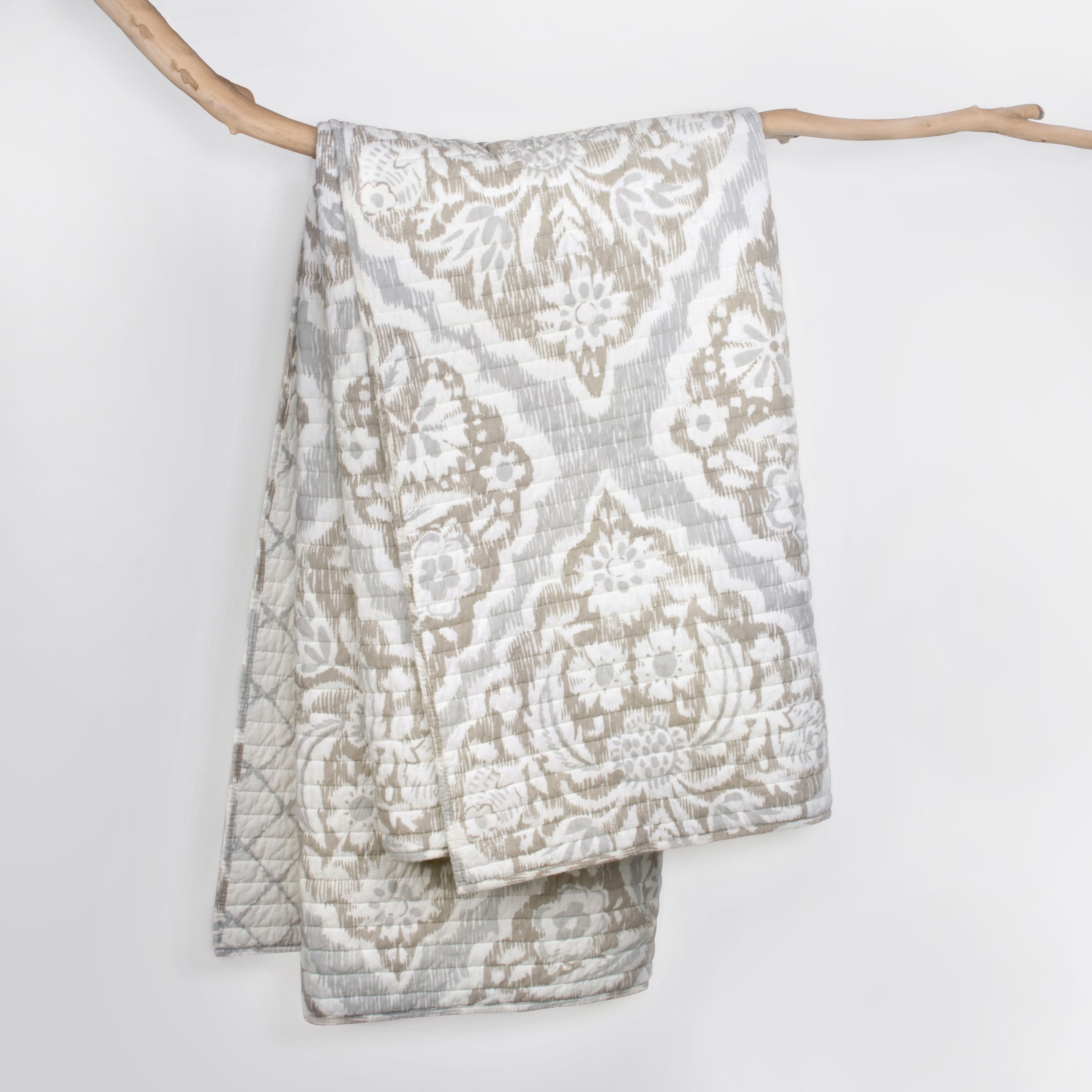 Becker Taupe Quilted Throw