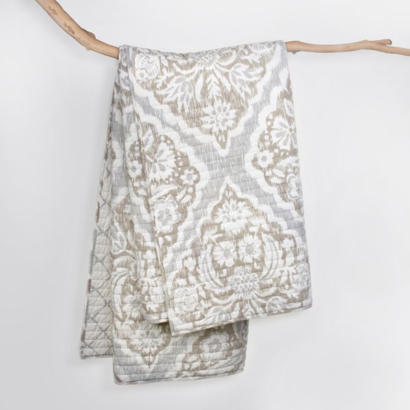 Becker Taupe Quilted Throw