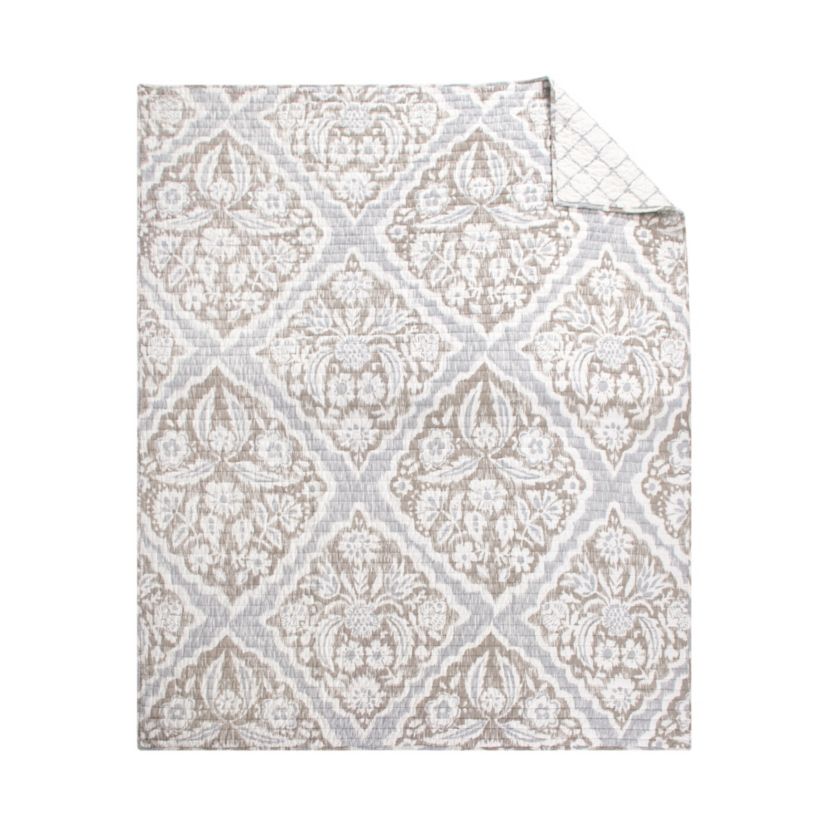 Becker Taupe Quilted Throw