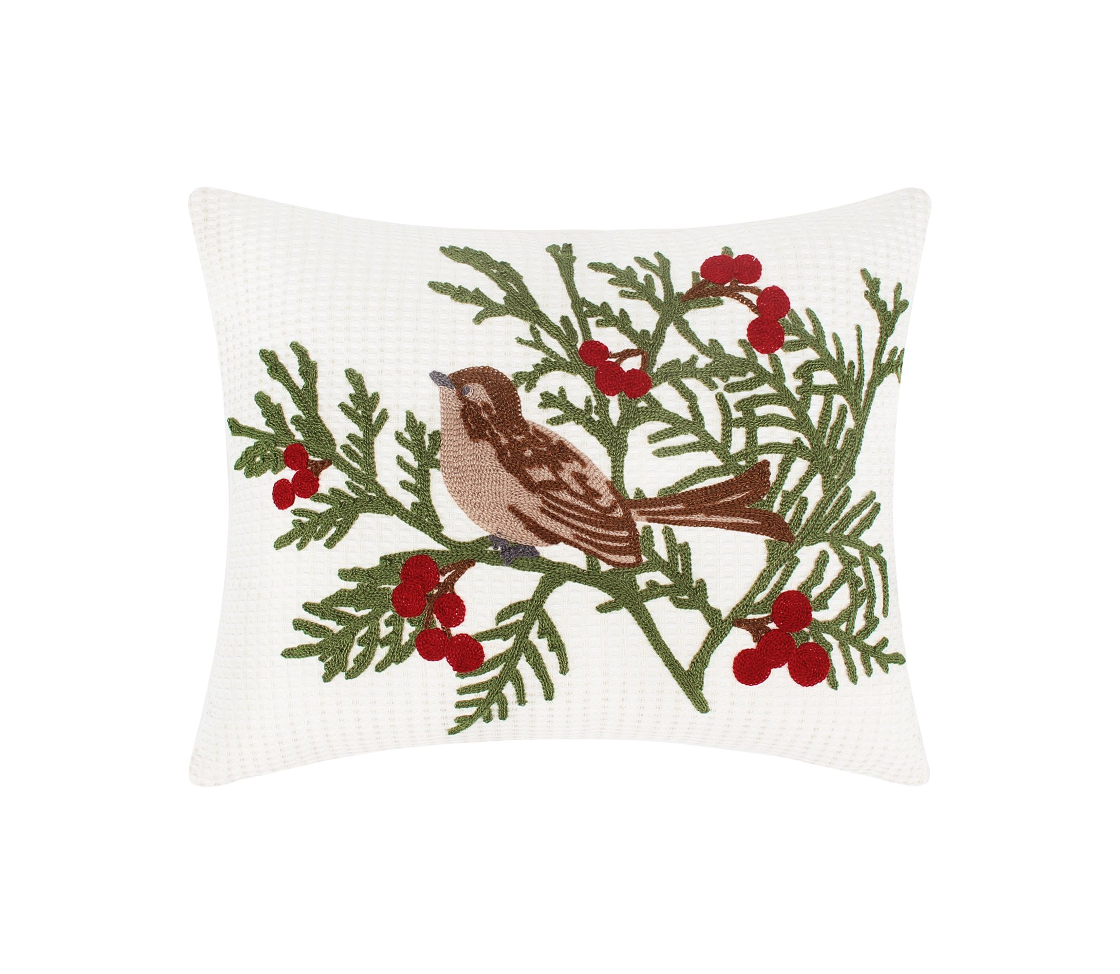 Winterberry Forest Bird Pillow