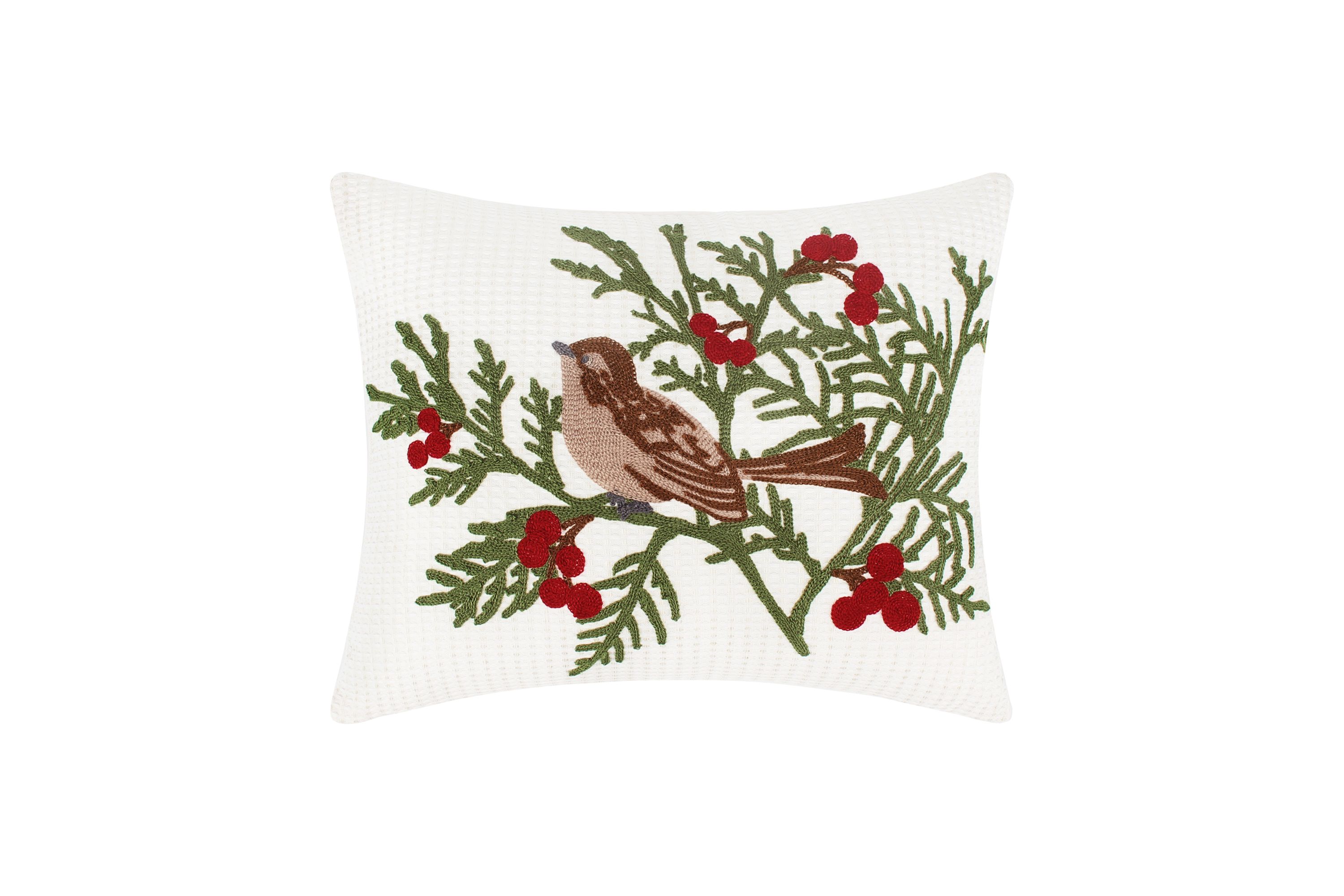 Winterberry Forest Bird Pillow
