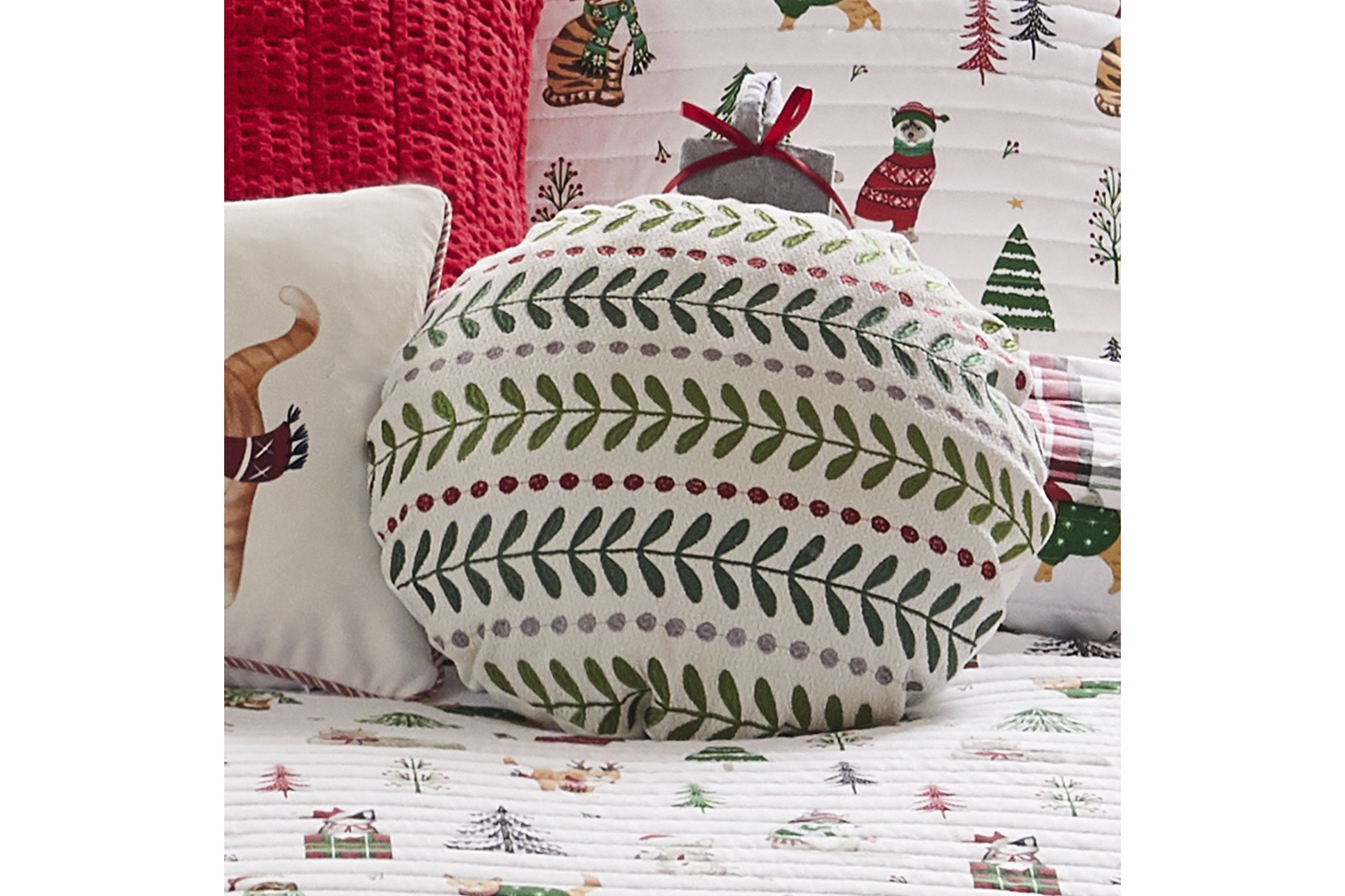 Meowy Christmas Ornament Pillow