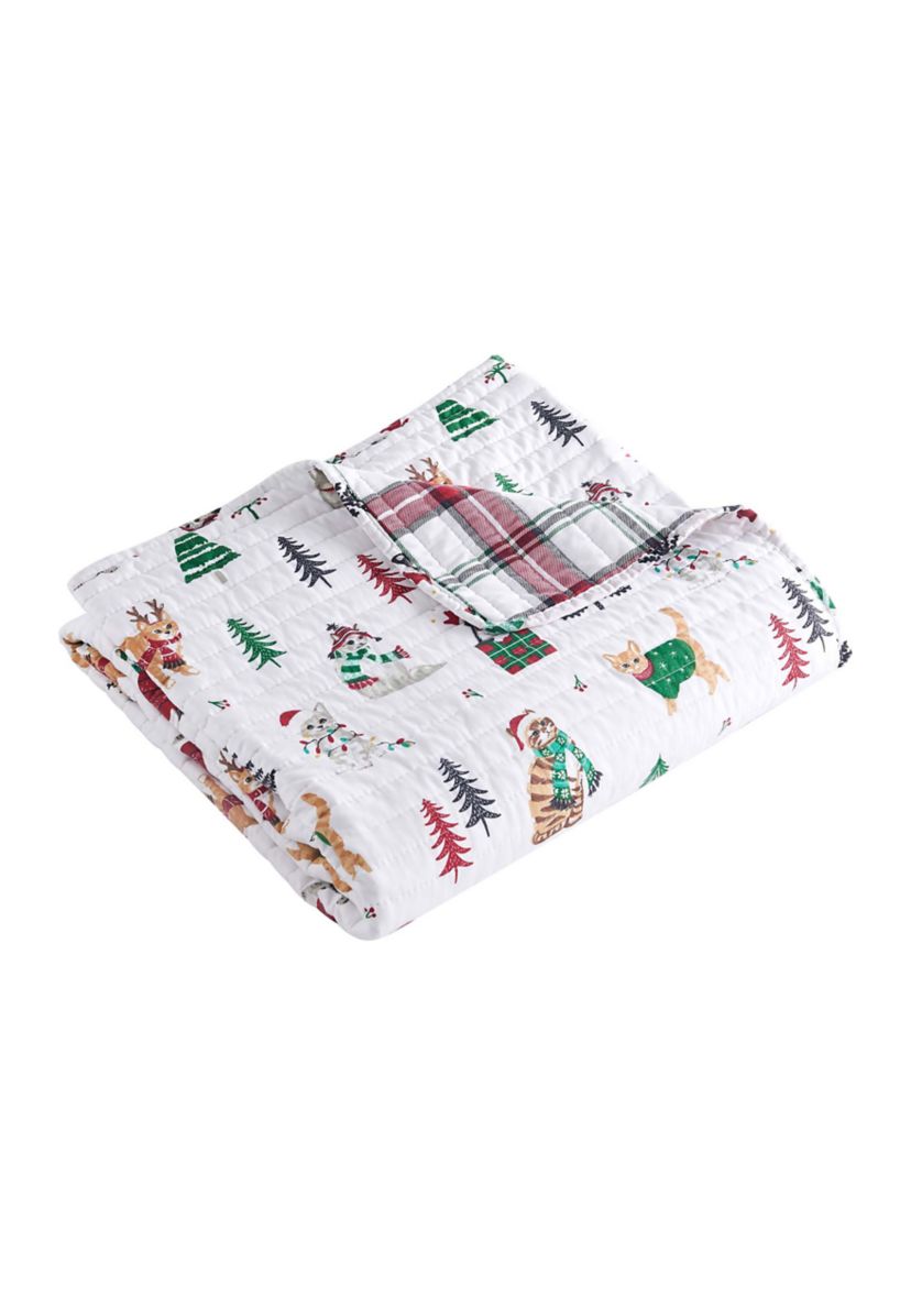 Meowy Christmas Quilted Throw