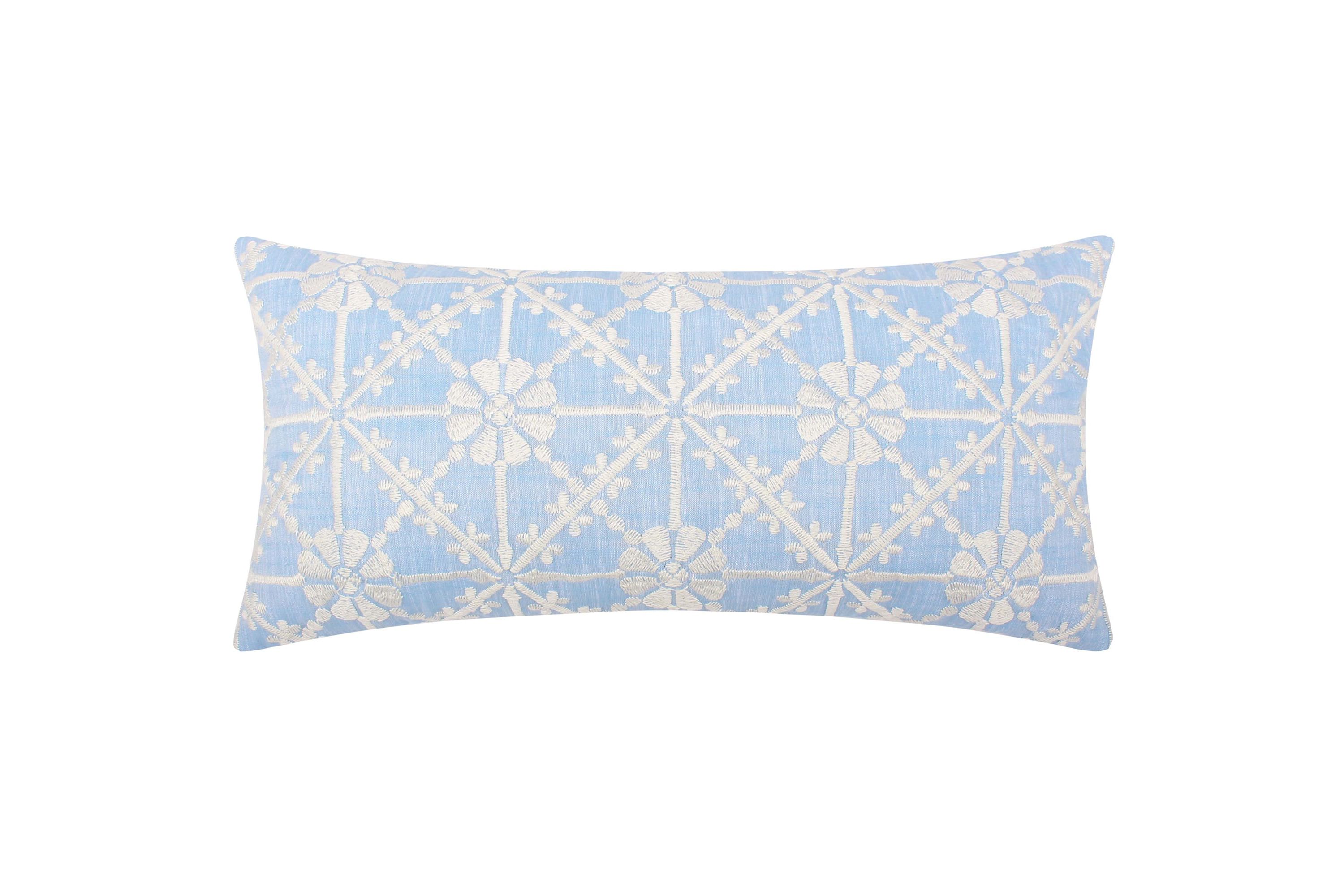 Evelyn Jacobean Blue Pillow