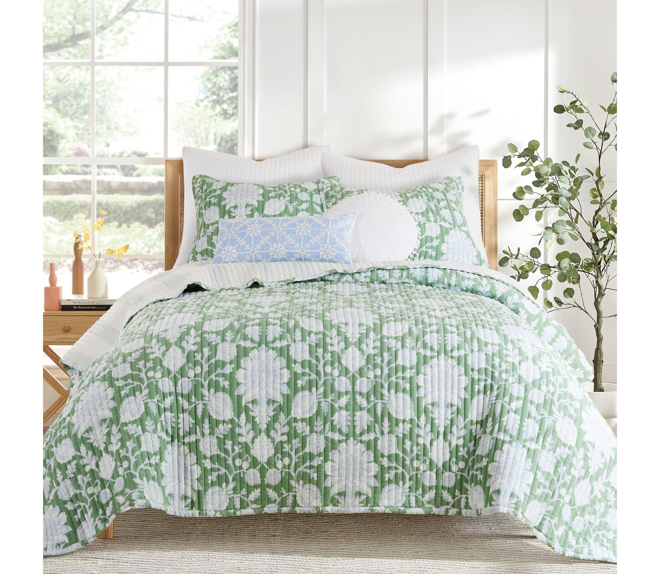 Evelyn Jacobean Blue Pillow