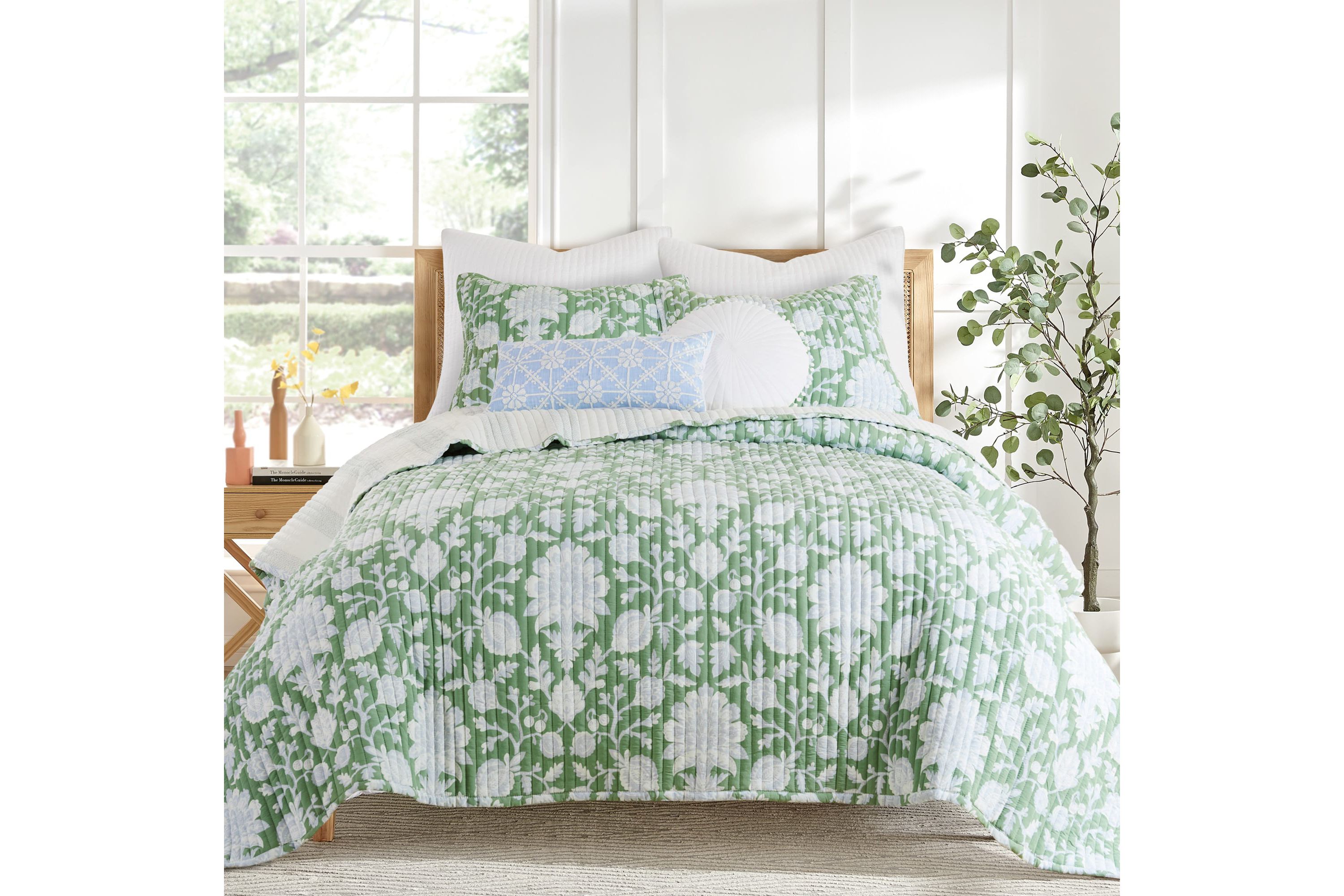 Evelyn Jacobean Blue Pillow