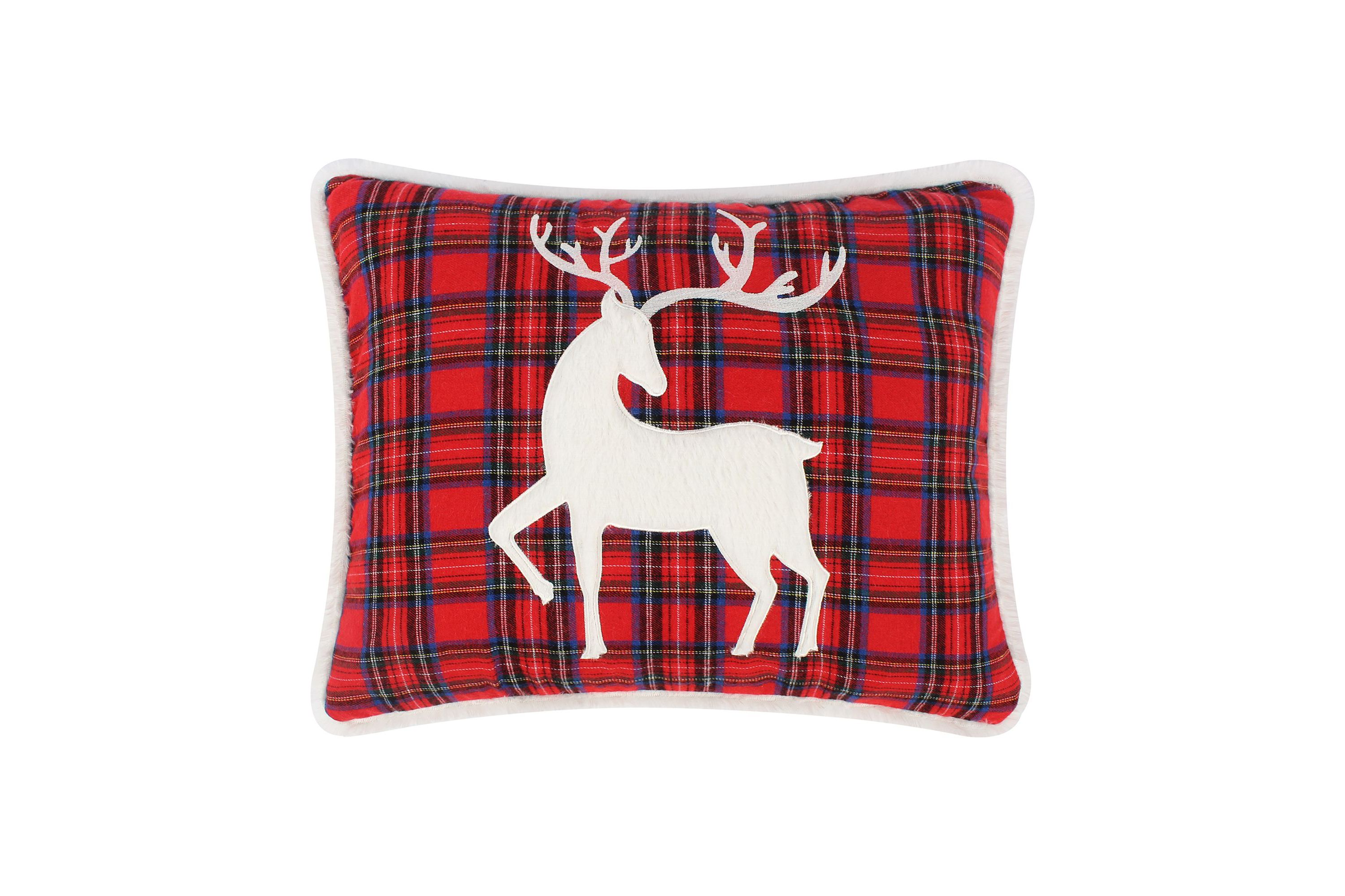Tatum Pines Fur Deer Appliqued Pillow 14x18